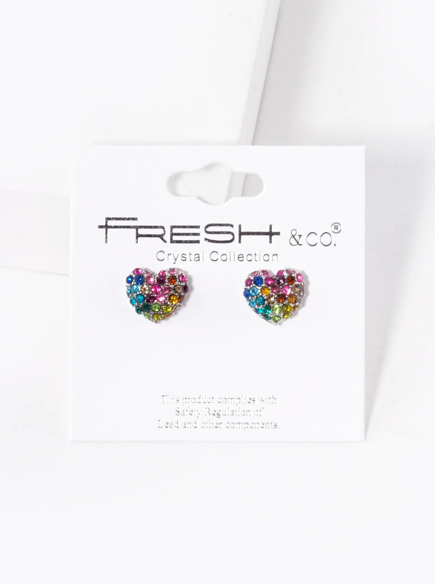 Crystal Pave 9mm Puffy Heart Stud Earrings