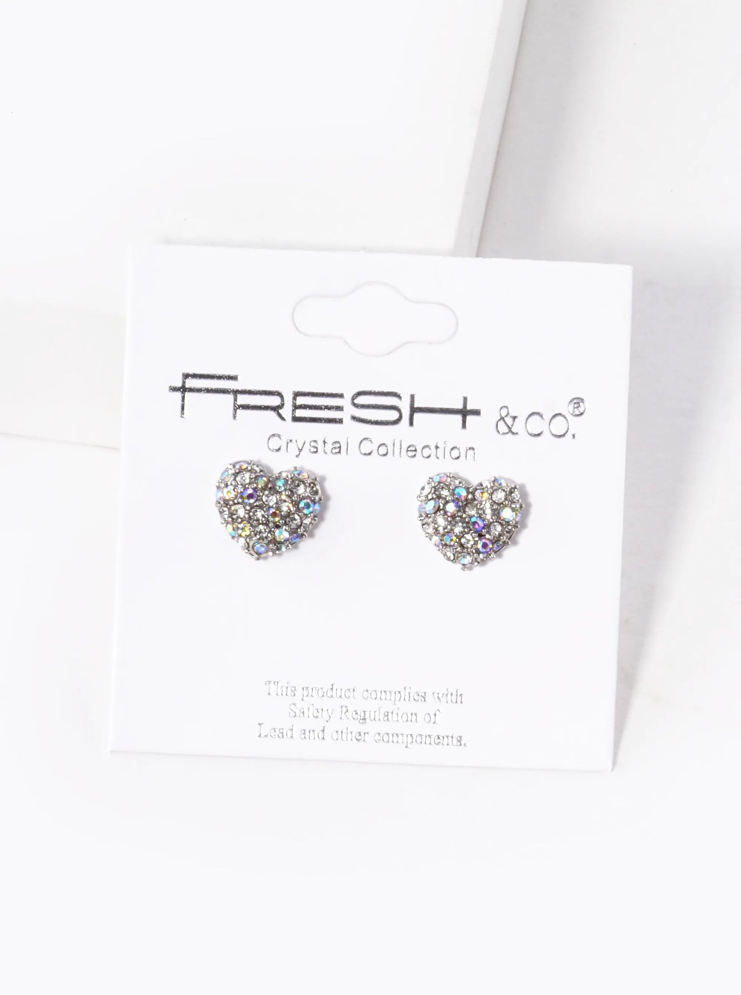 Crystal Pave 9mm Puffy Heart Stud Earrings