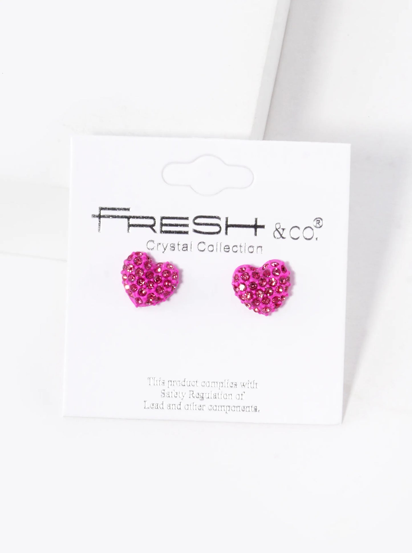Crystal Pave 9mm Puffy Heart Stud Earrings