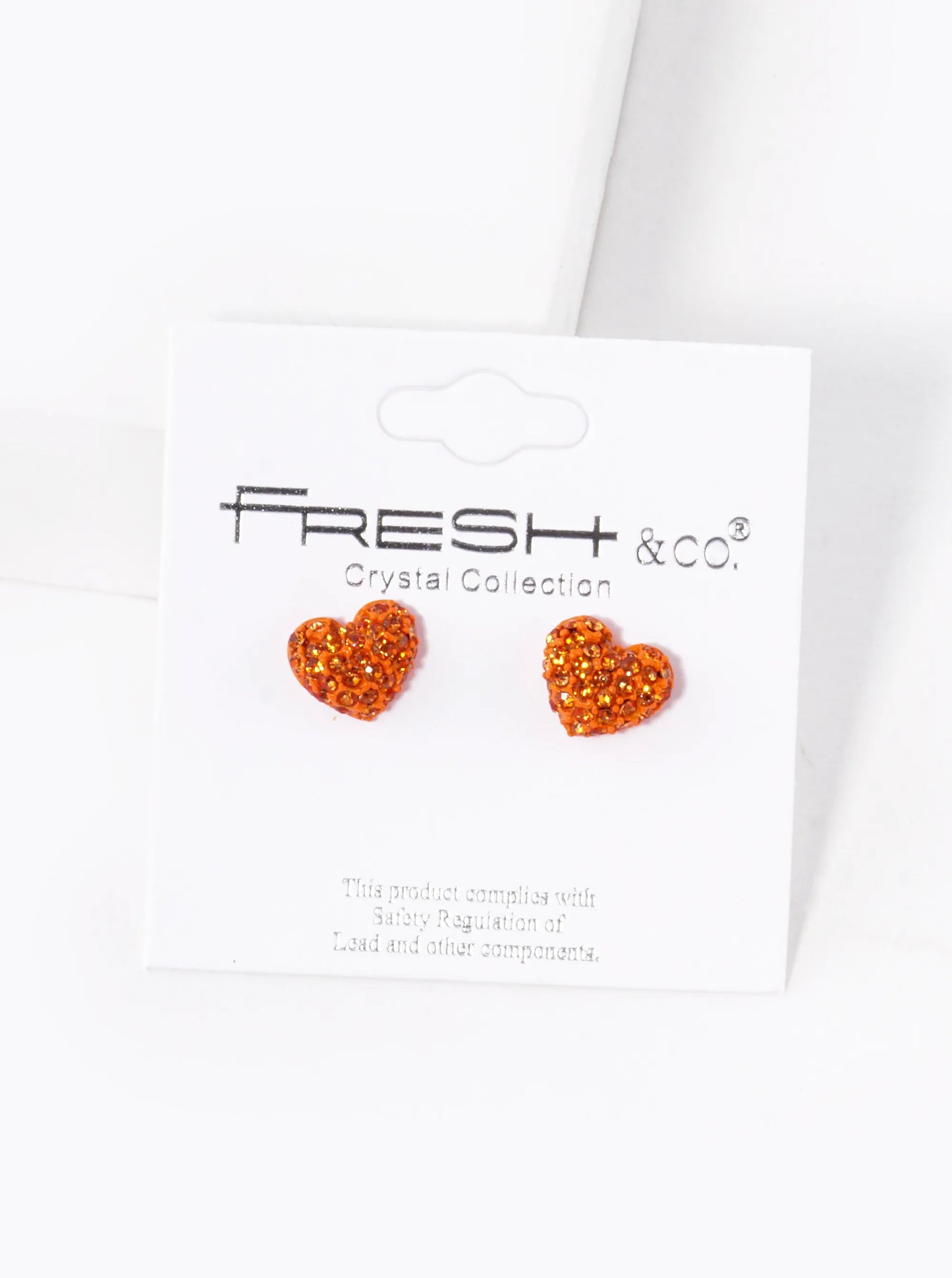 Crystal Pave 9mm Puffy Heart Stud Earrings