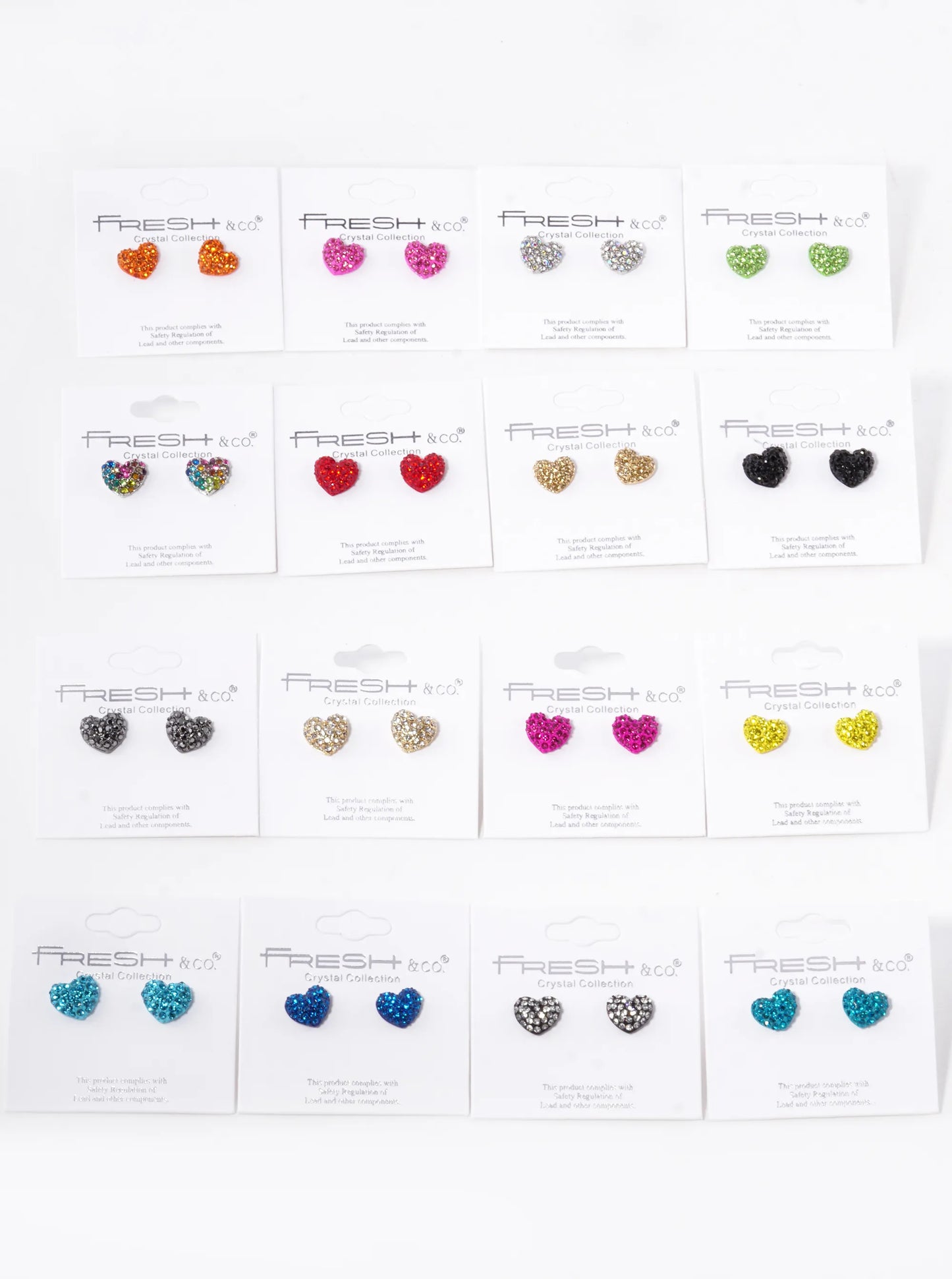 Crystal Pave 9mm Puffy Heart Stud Earrings