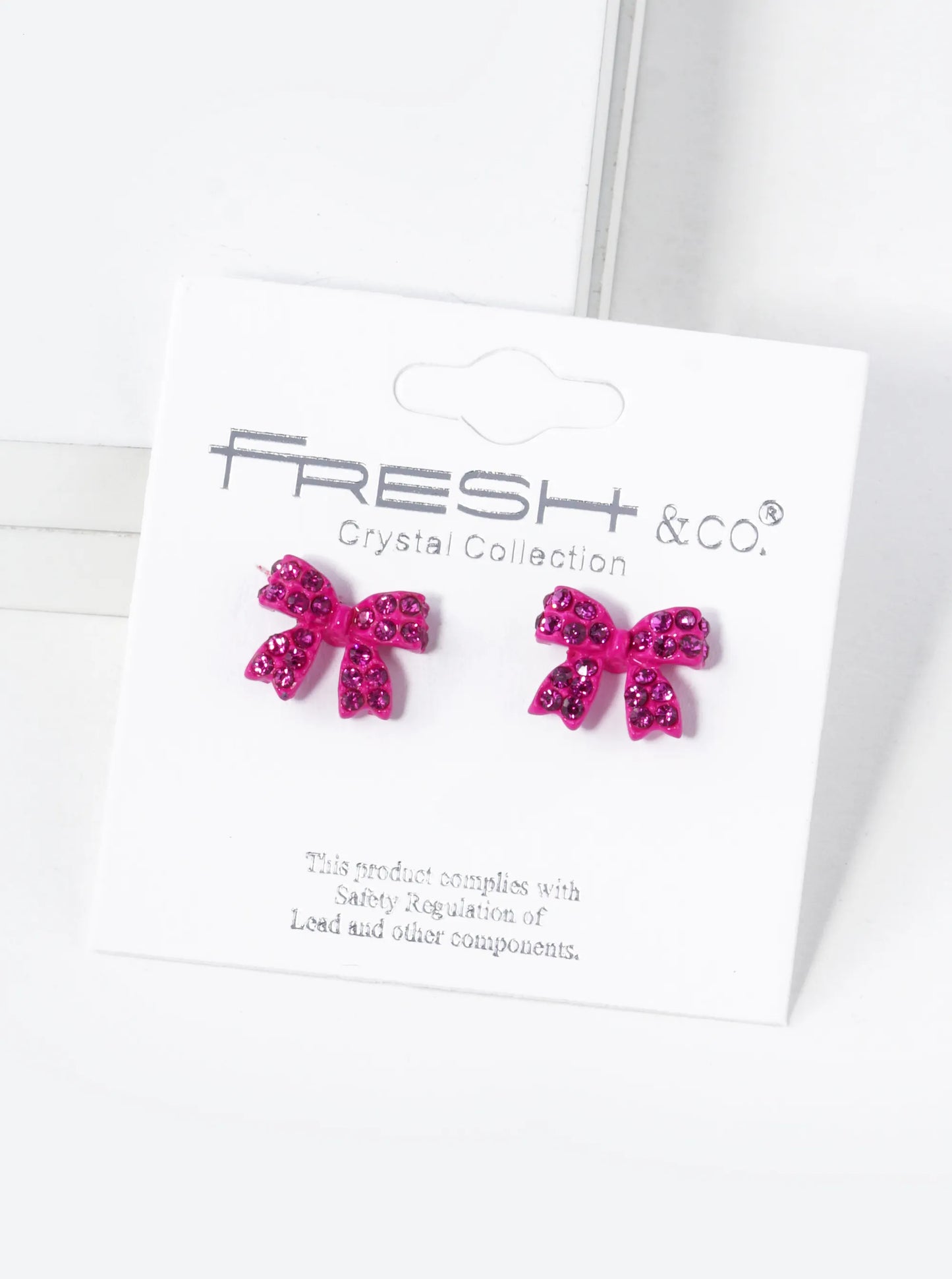 Crystal Pave 9mm Ribbon Bow Post Stud Earrings