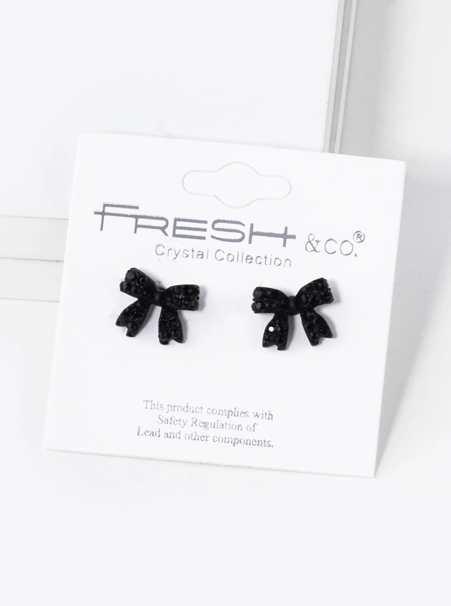 Crystal Pave 9mm Ribbon Bow Post Stud Earrings