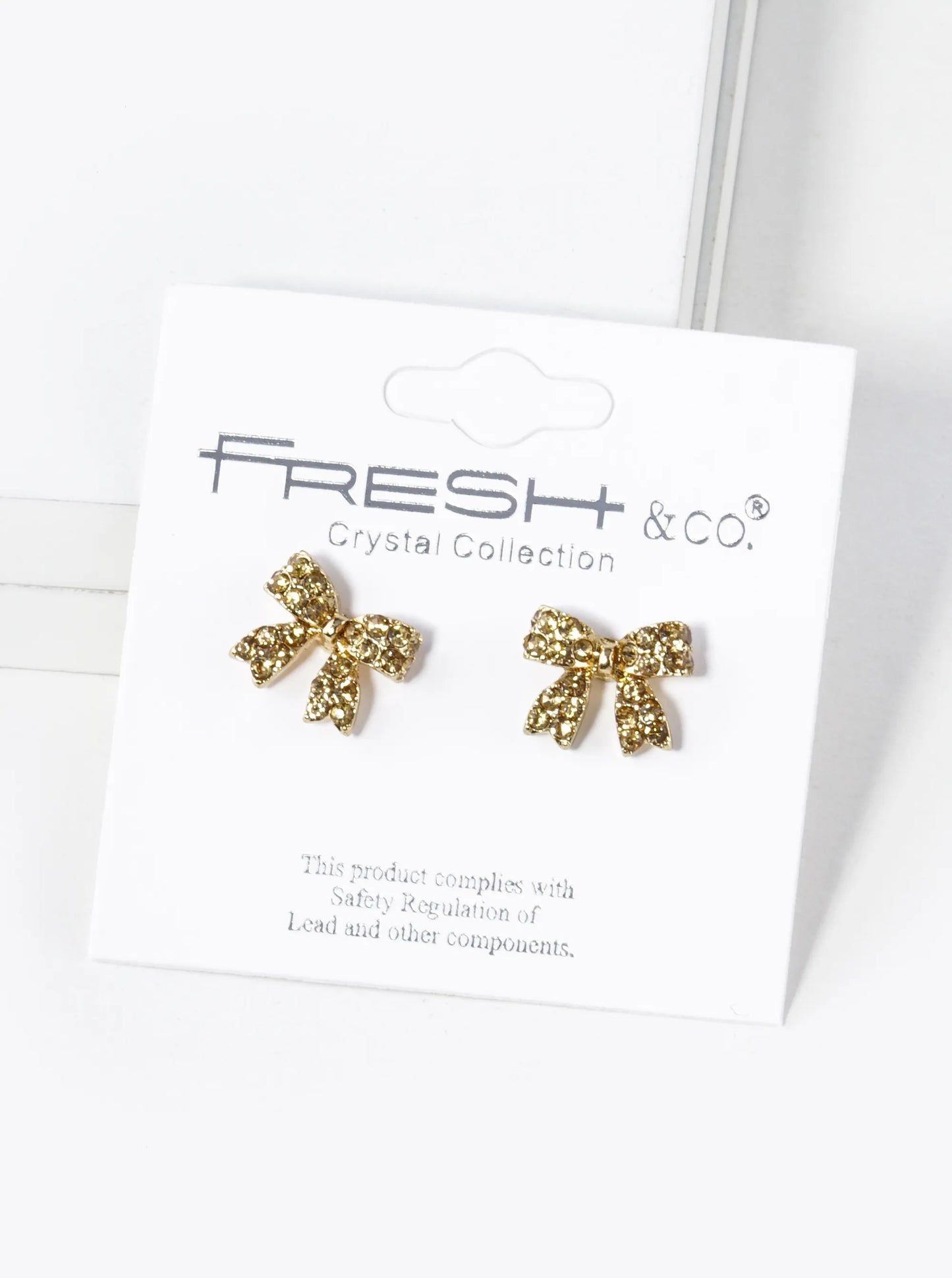 Crystal Pave 9mm Ribbon Bow Post Stud Earrings