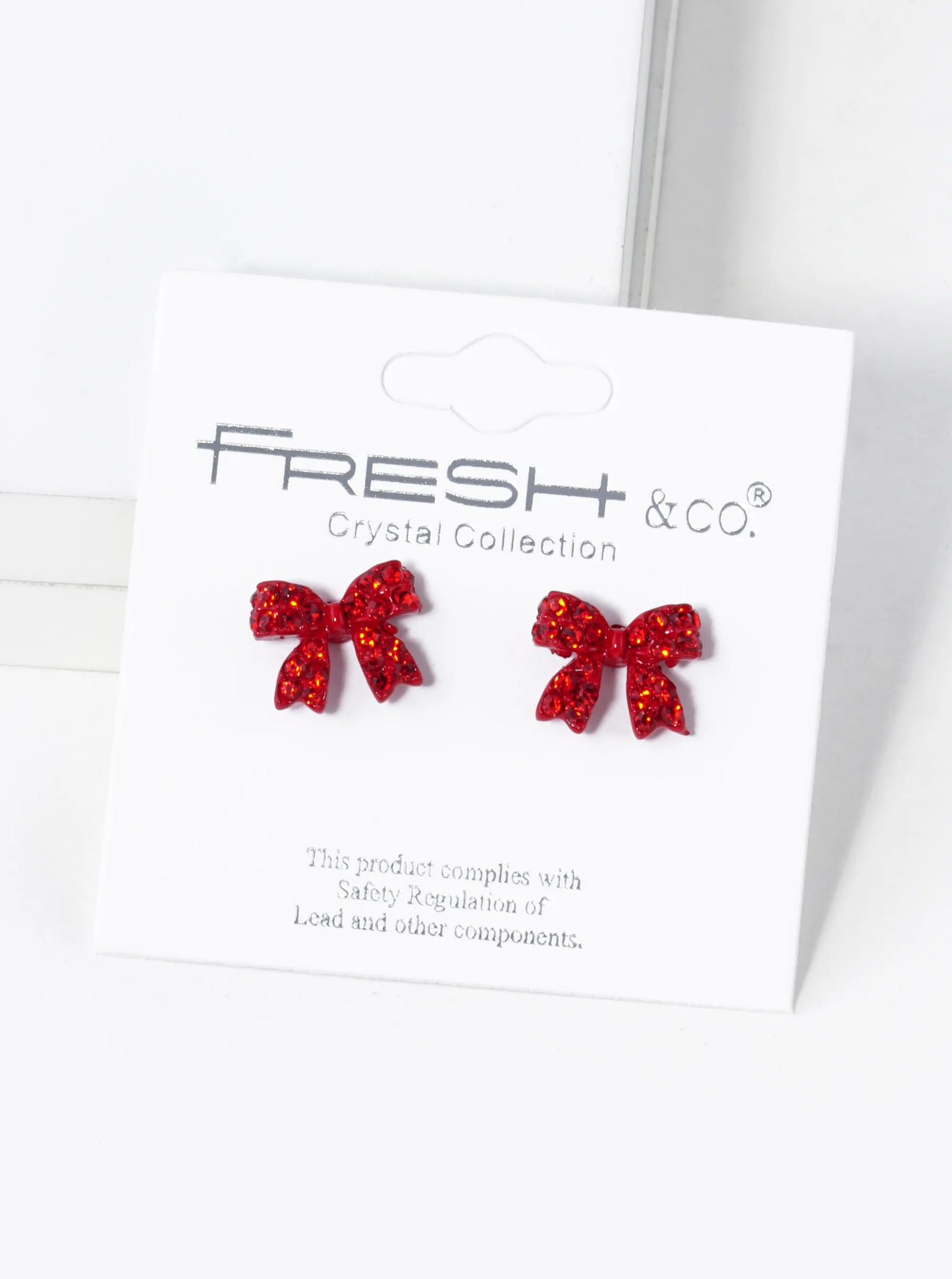 Crystal Pave 9mm Ribbon Bow Post Stud Earrings