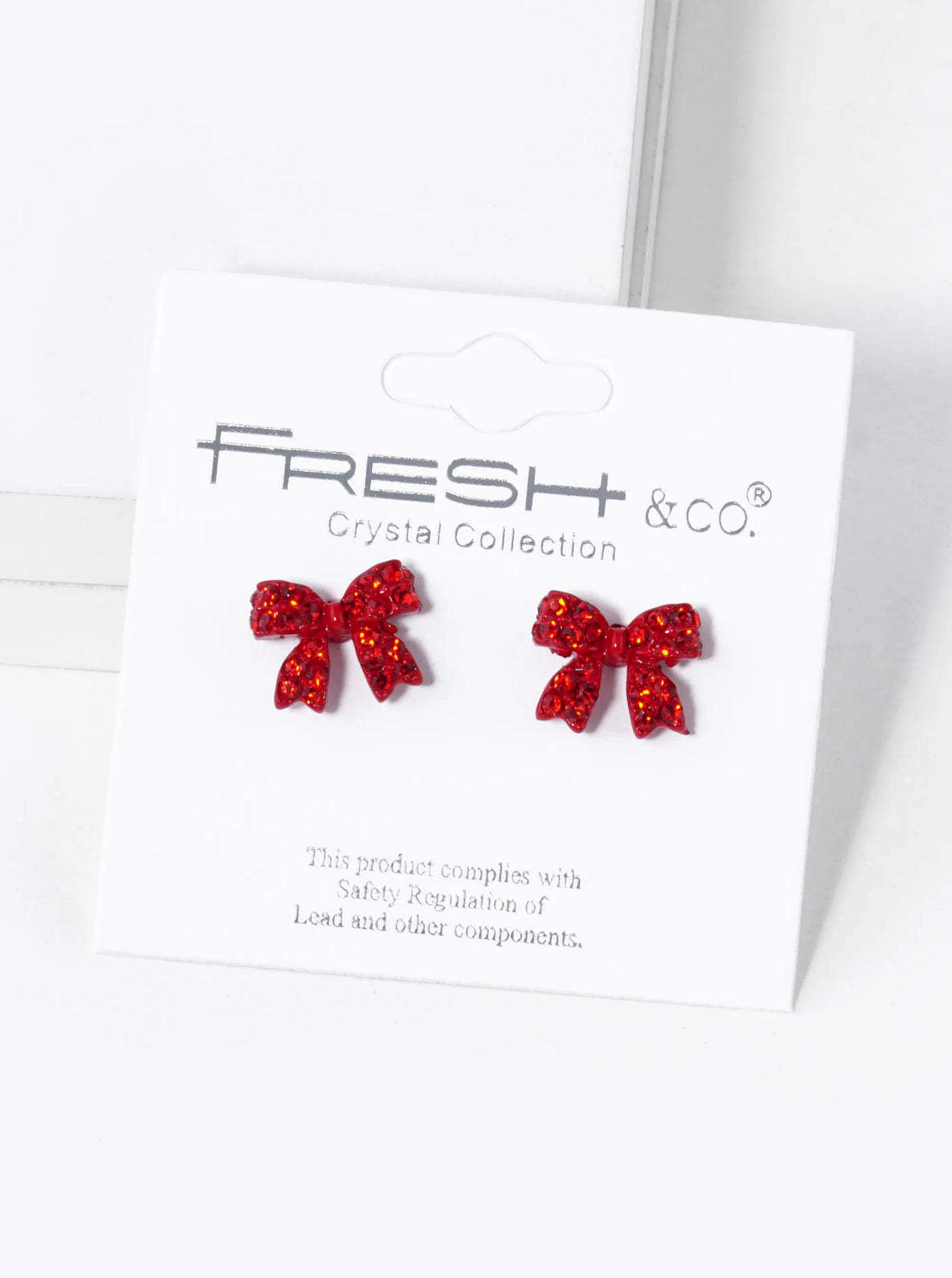 Crystal Pave 9mm Ribbon Bow Post Stud Earrings
