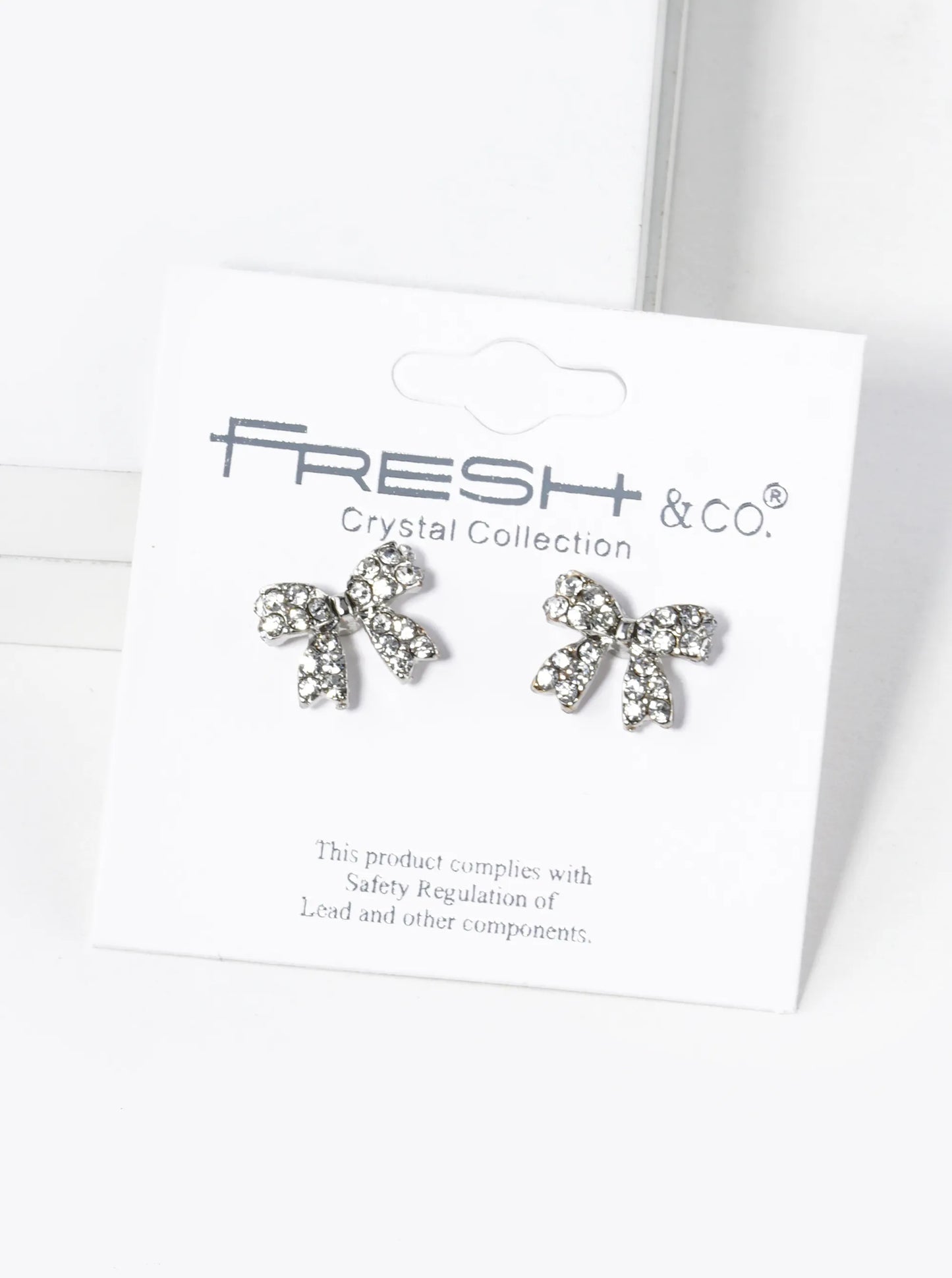 Crystal Pave 9mm Ribbon Bow Post Stud Earrings