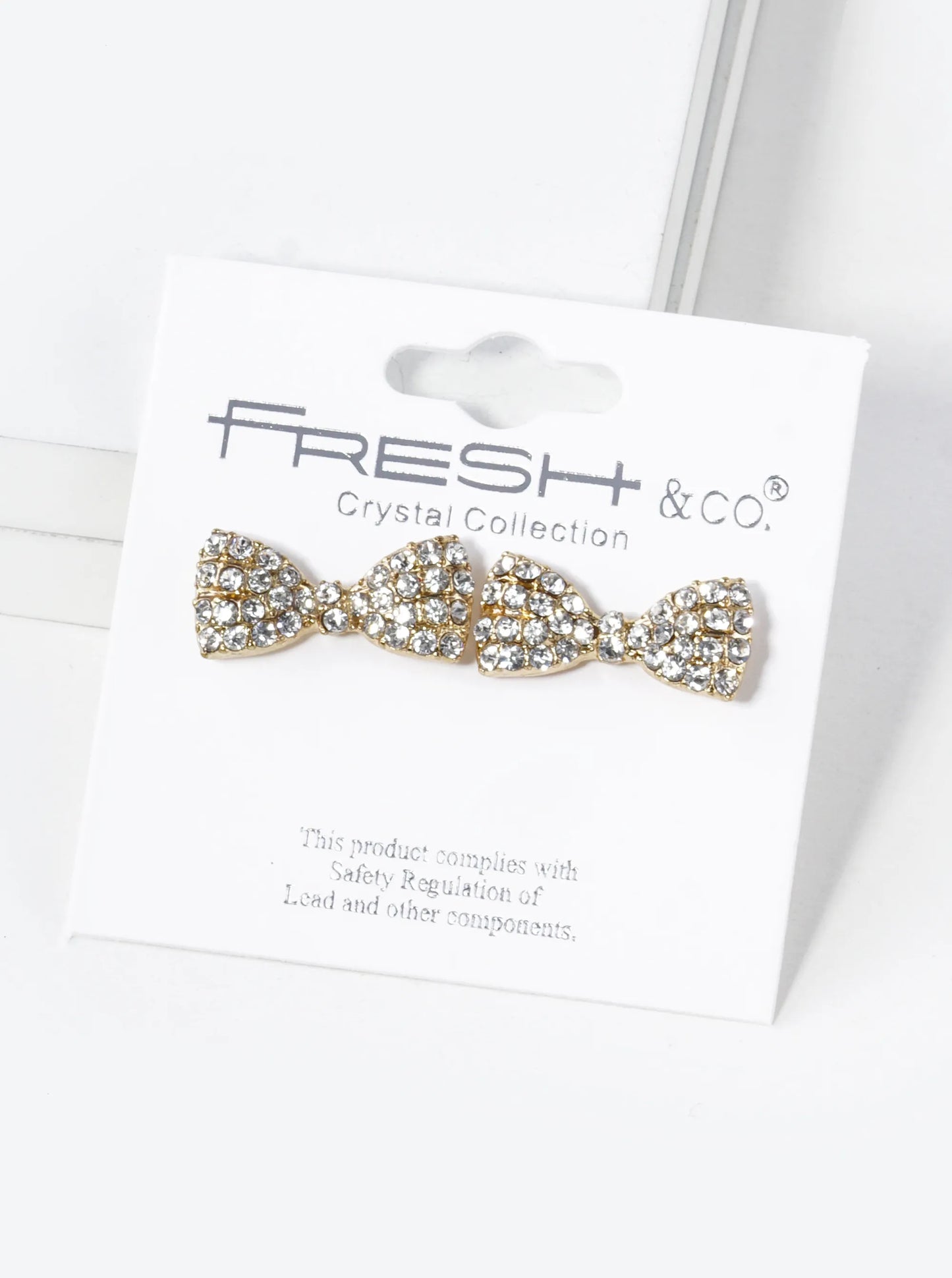 Crystal Pave 9mm Ribbon Bow Stud Earrings