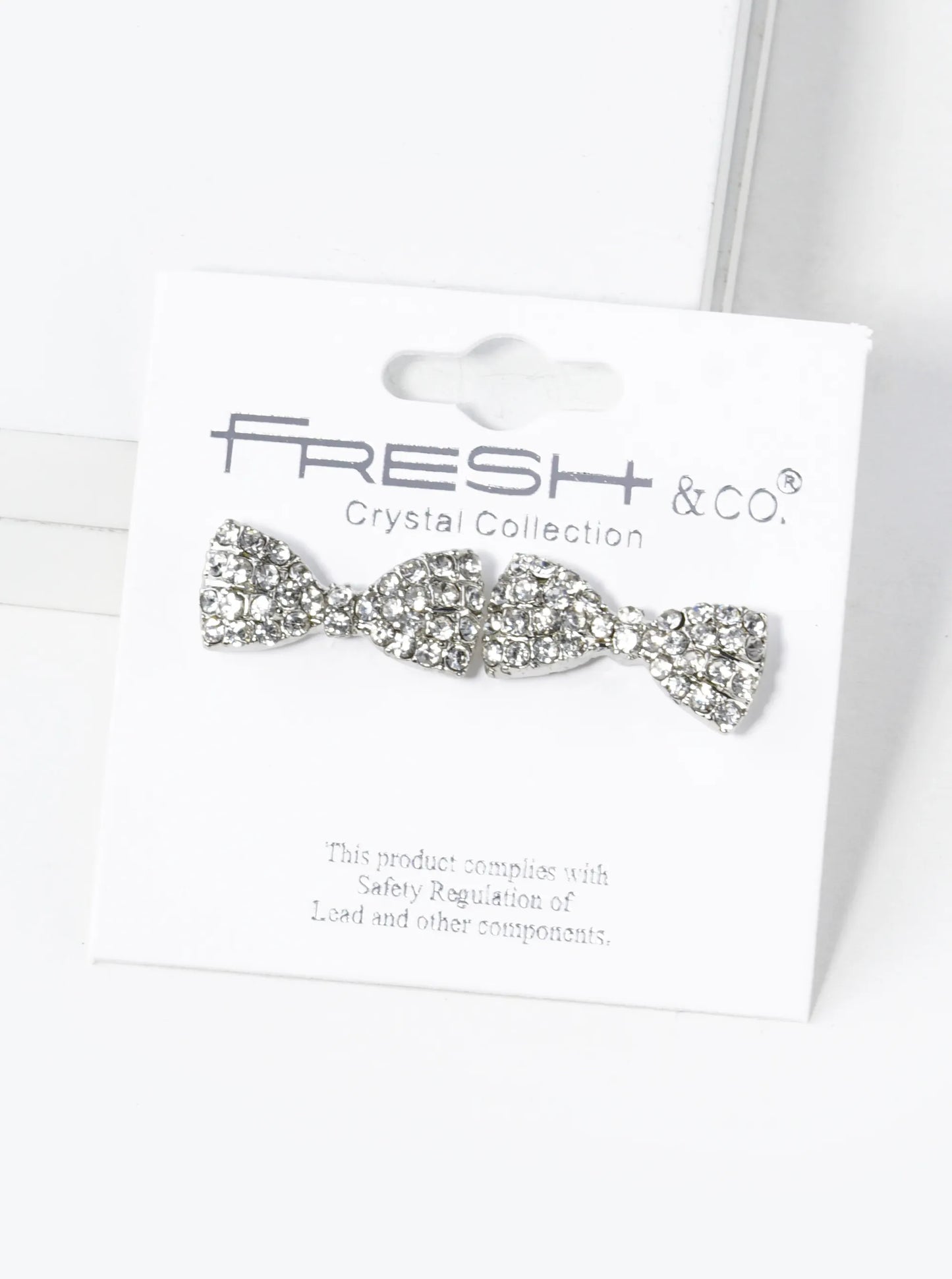 Crystal Pave 9mm Ribbon Bow Stud Earrings