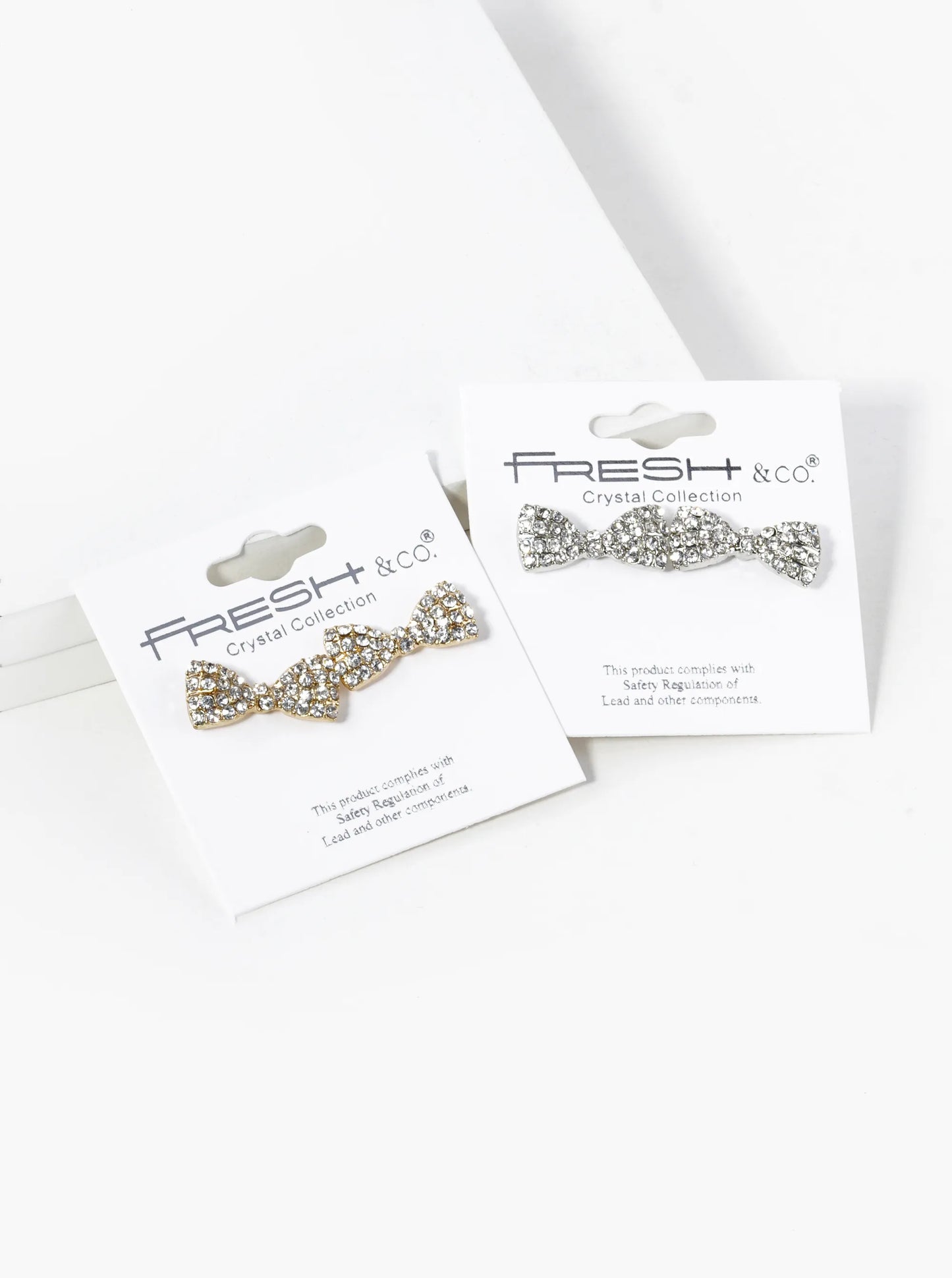 Crystal Pave 9mm Ribbon Bow Stud Earrings