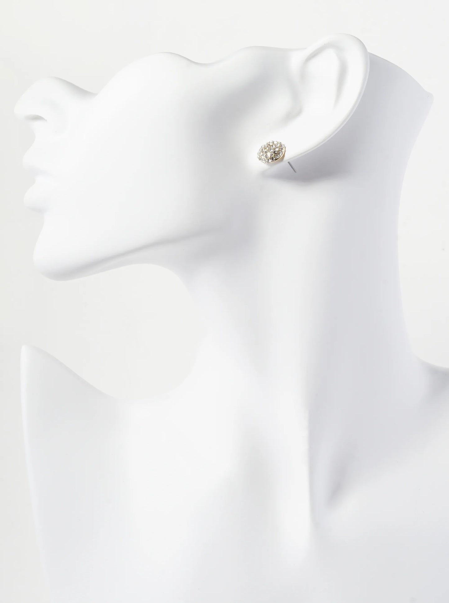 Crystal Pave 9mm Round Button Stud Earrings