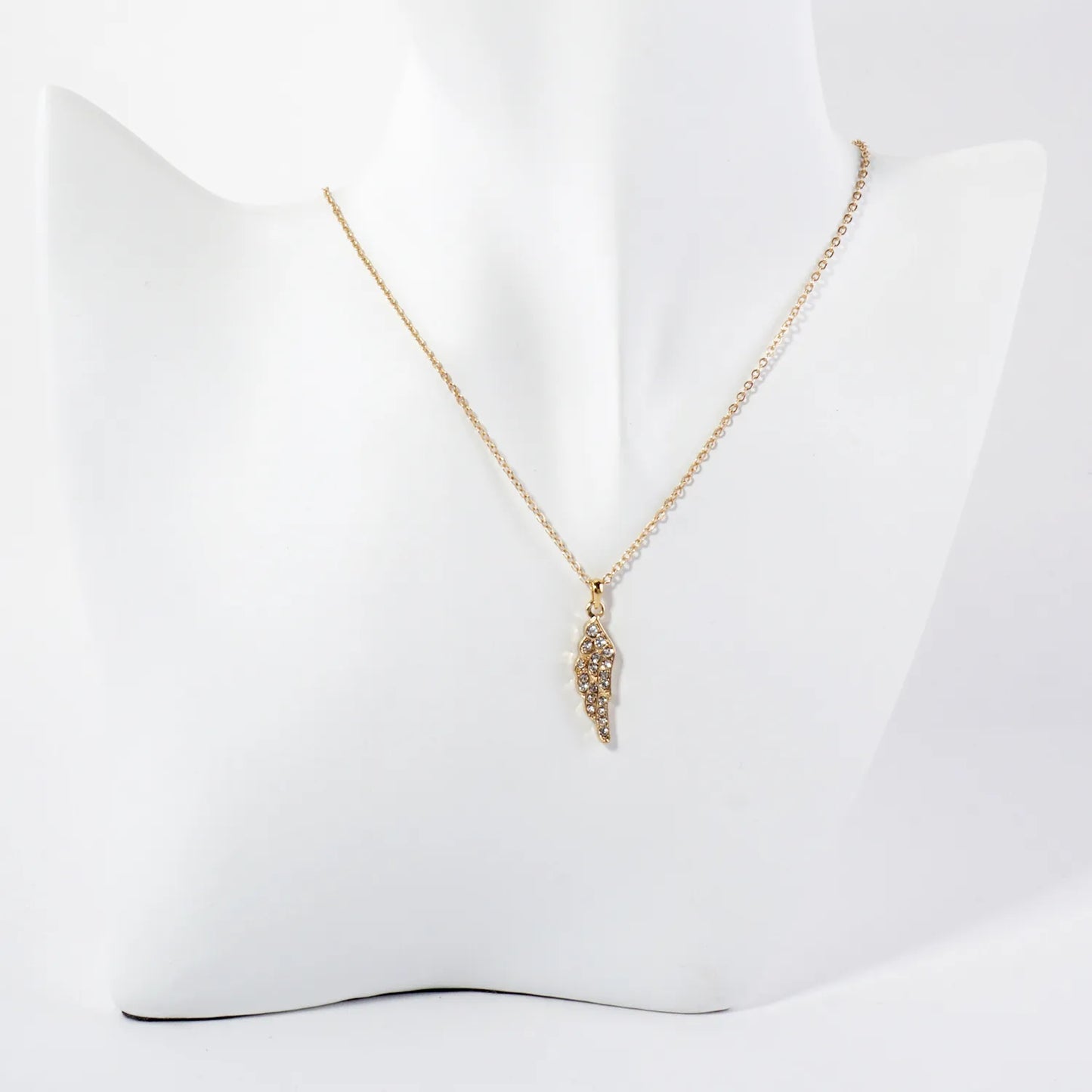Crystal-Pave Angel Wing Pendant Necklace