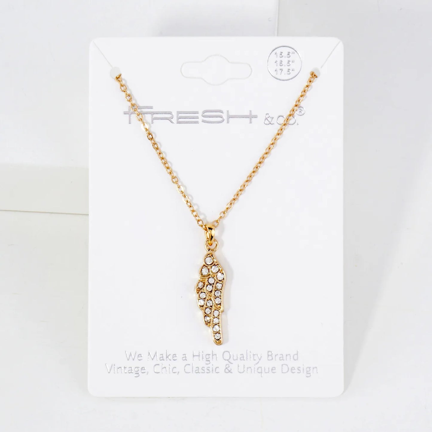 Crystal-Pave Angel Wing Pendant Necklace