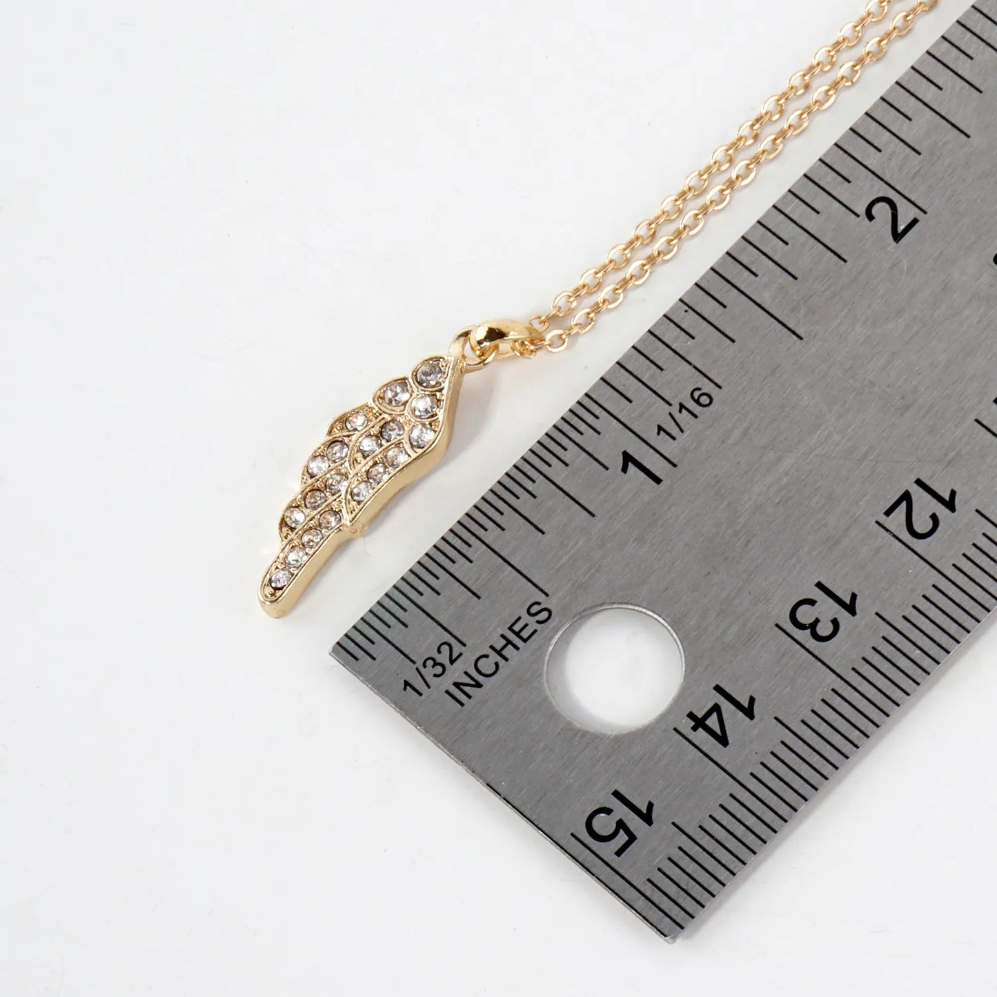Crystal-Pave Angel Wing Pendant Necklace