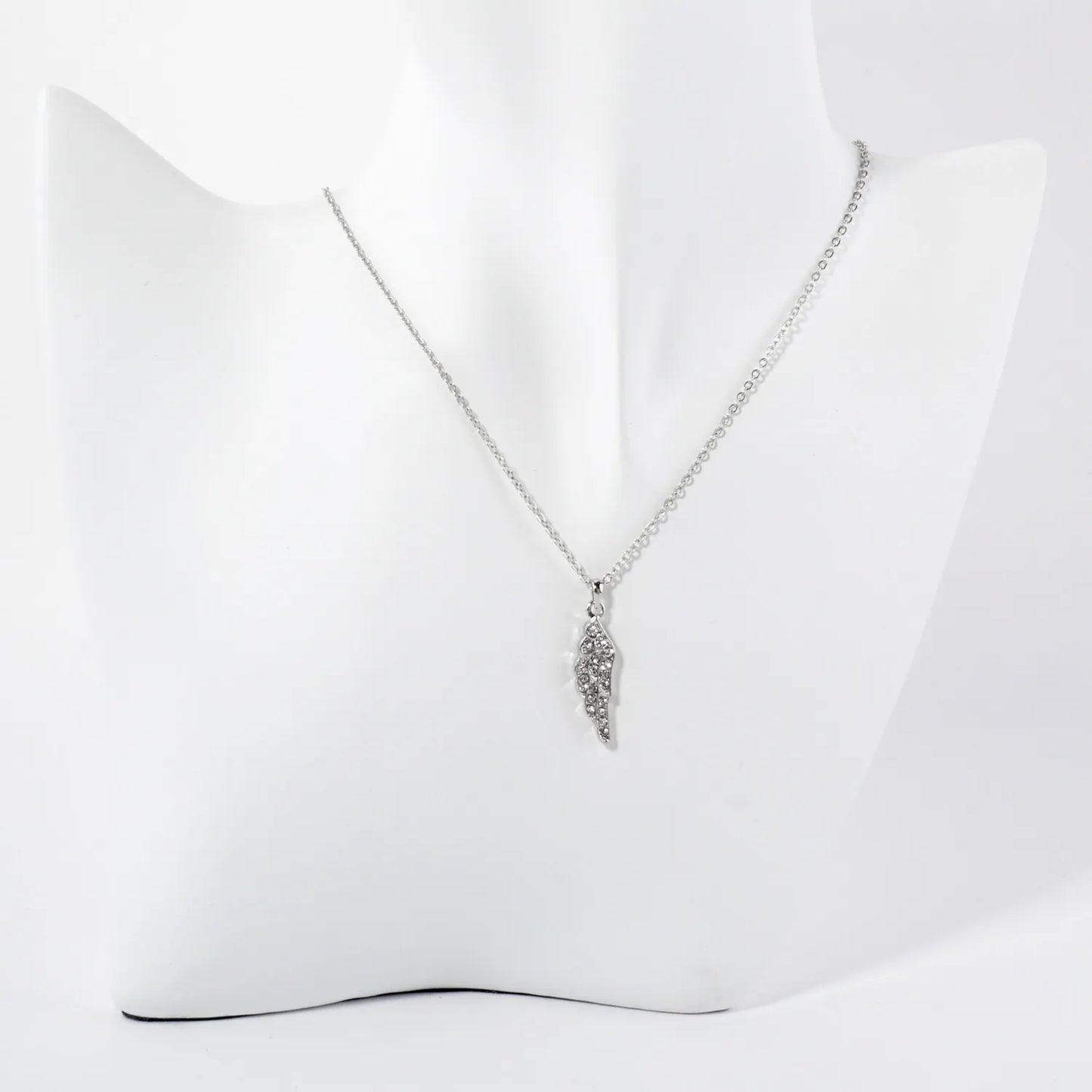 Crystal-Pave Angel Wing Pendant Necklace