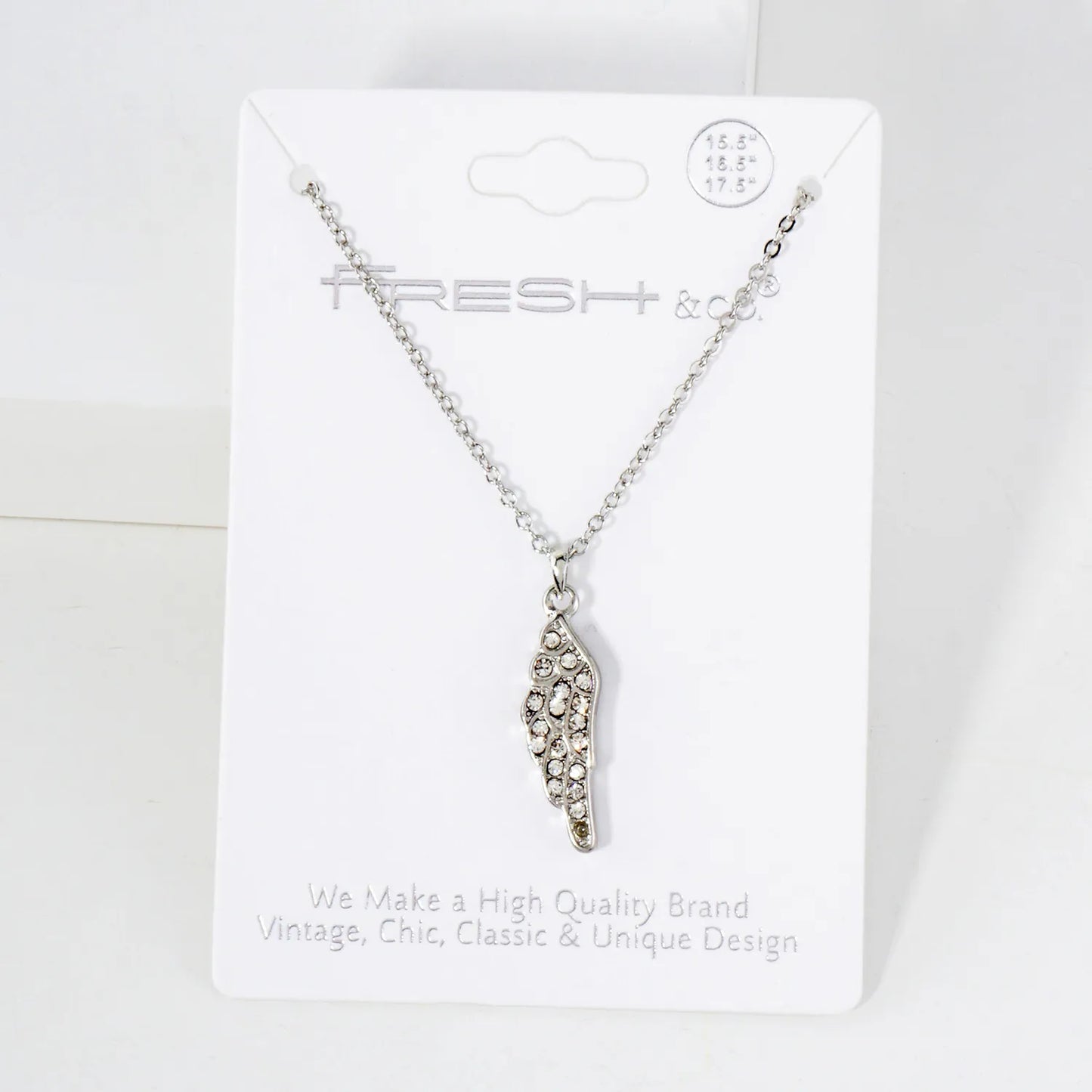 Crystal-Pave Angel Wing Pendant Necklace