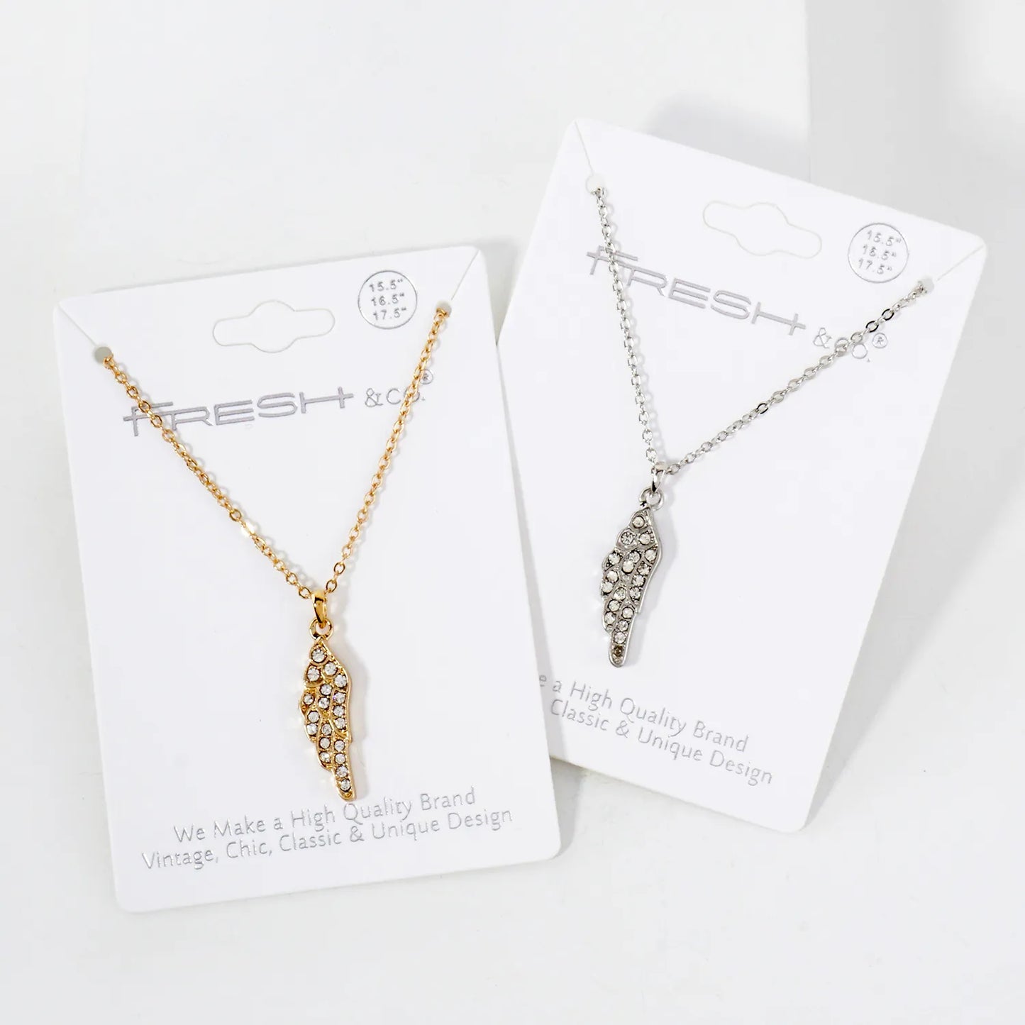Crystal-Pave Angel Wing Pendant Necklace