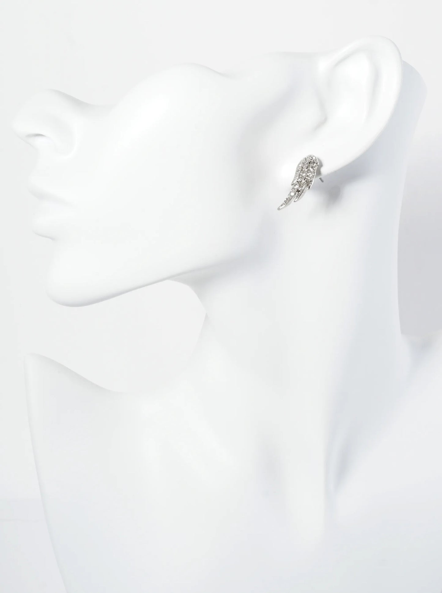 Crystal Pave Angel Wings Post Stud Earrings
