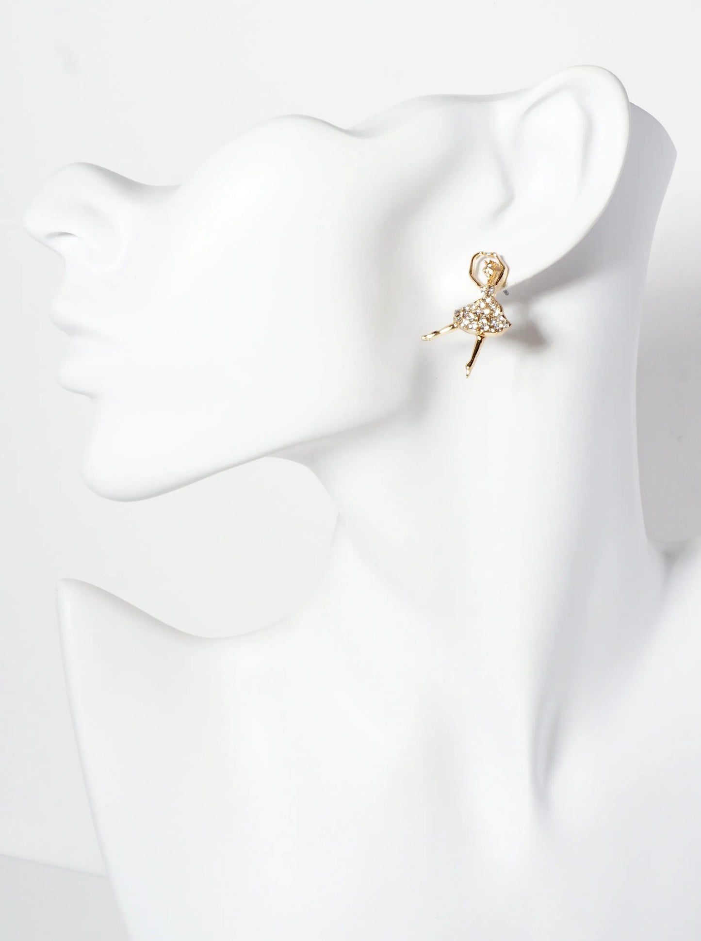 Crystal-Pave Ballerina Stud Earrings