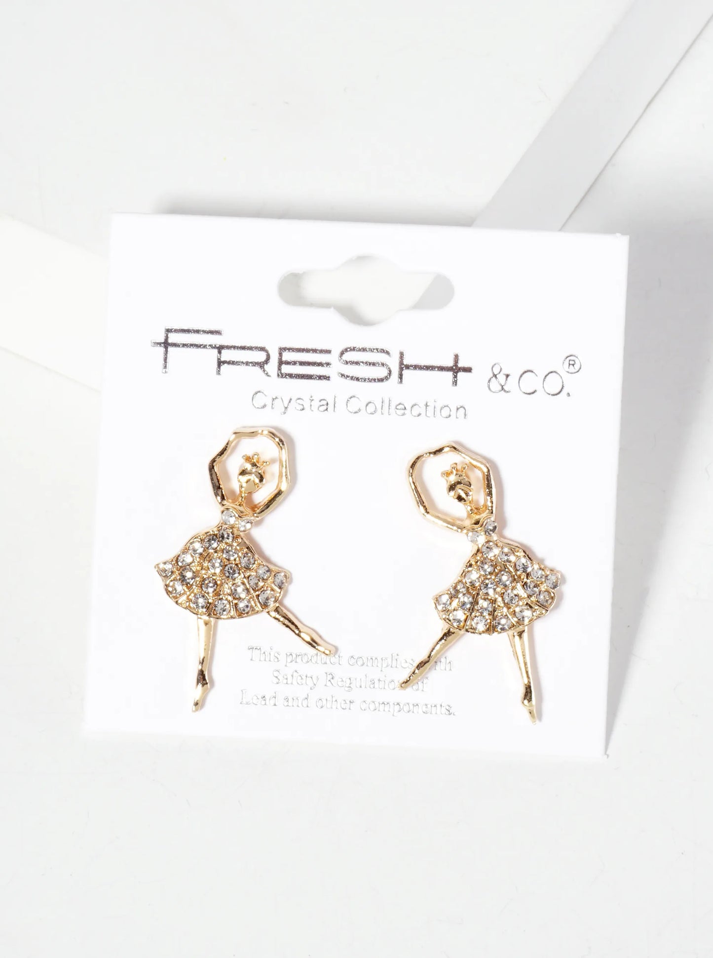 Crystal-Pave Ballerina Stud Earrings