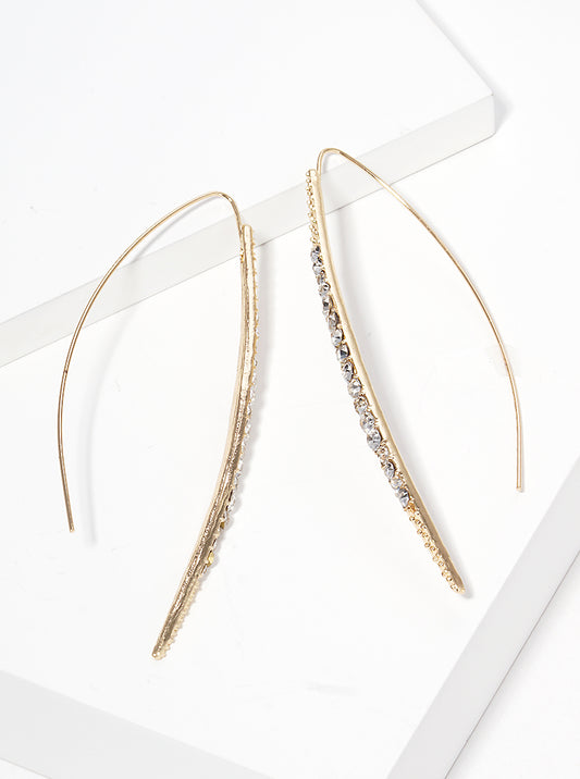 Crystal Pave Bar Wire Hook Earrings