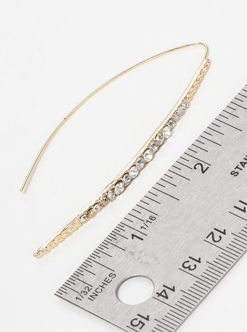 Crystal Pave Bar Wire Hook Earrings