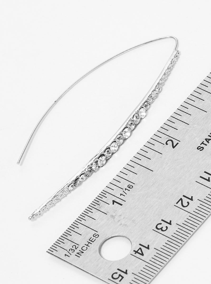 Crystal Pave Bar Wire Hook Earrings