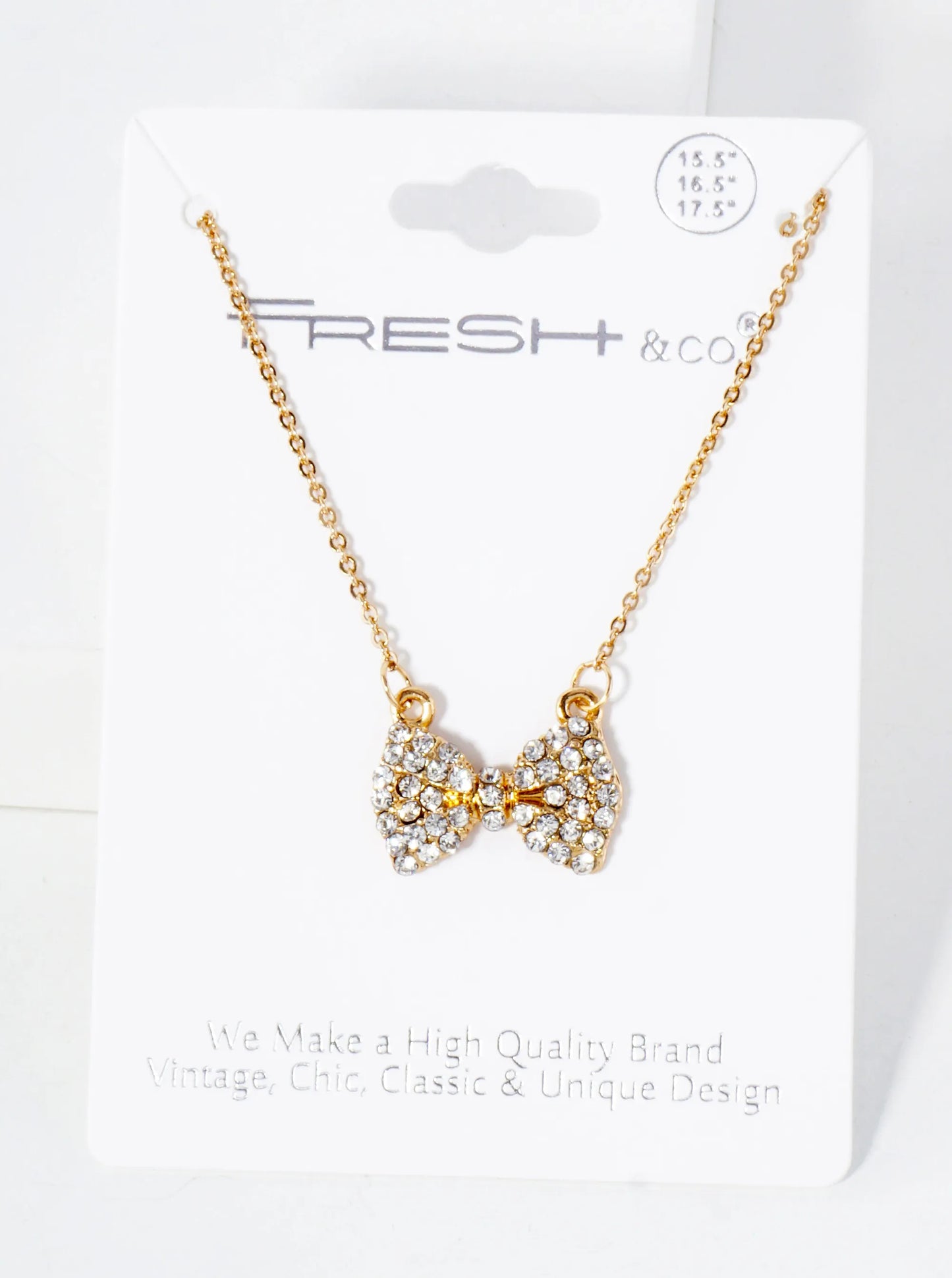 Crystal-Pave Bow Pendant Necklace