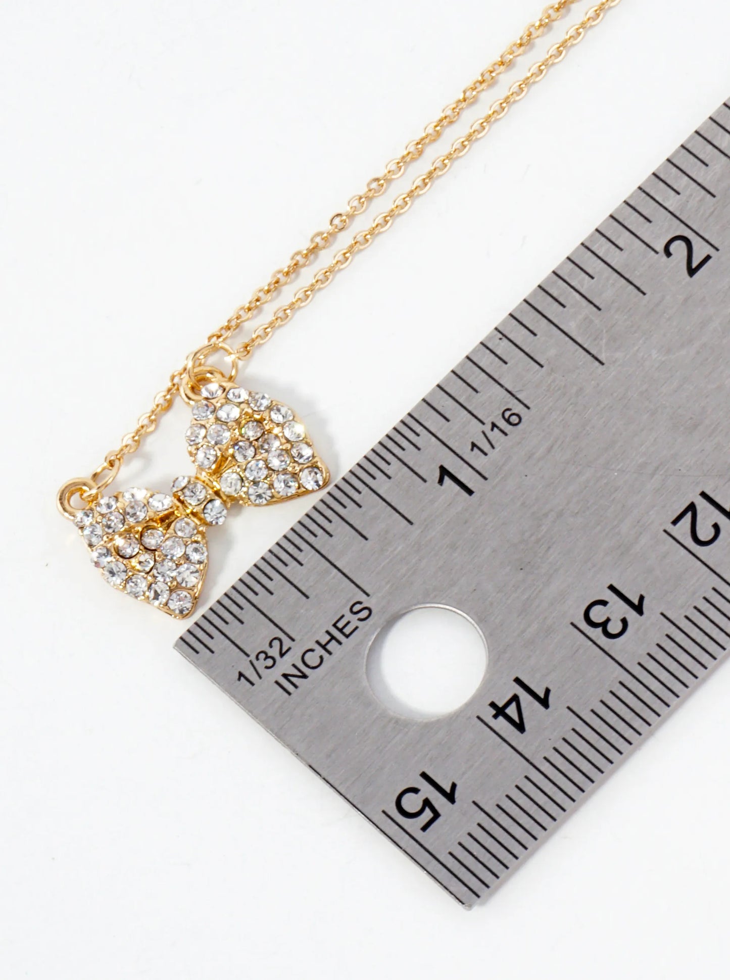 Crystal-Pave Bow Pendant Necklace