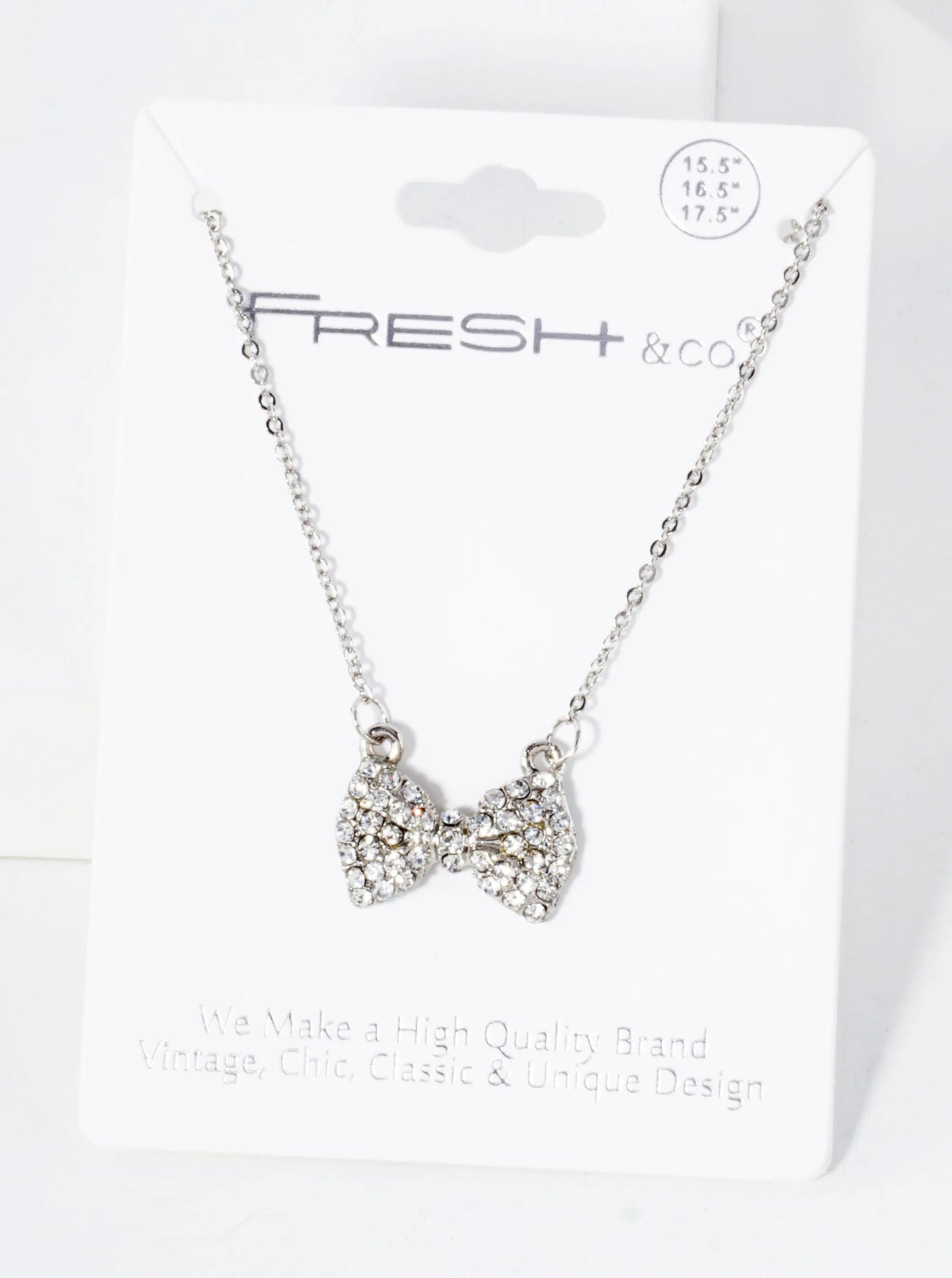 Crystal-Pave Bow Pendant Necklace