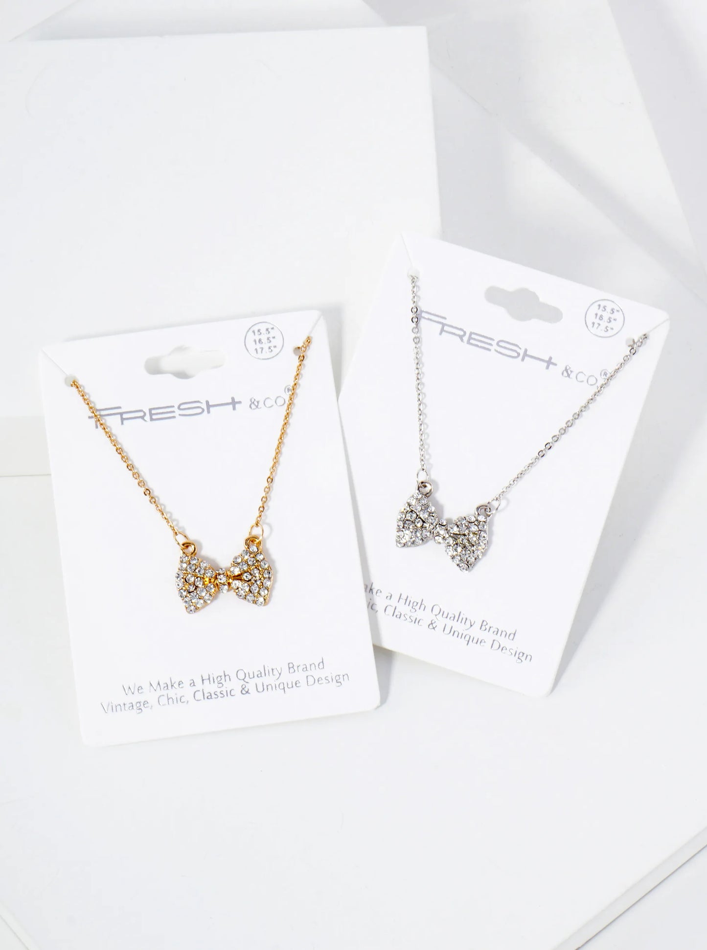 Crystal-Pave Bow Pendant Necklace