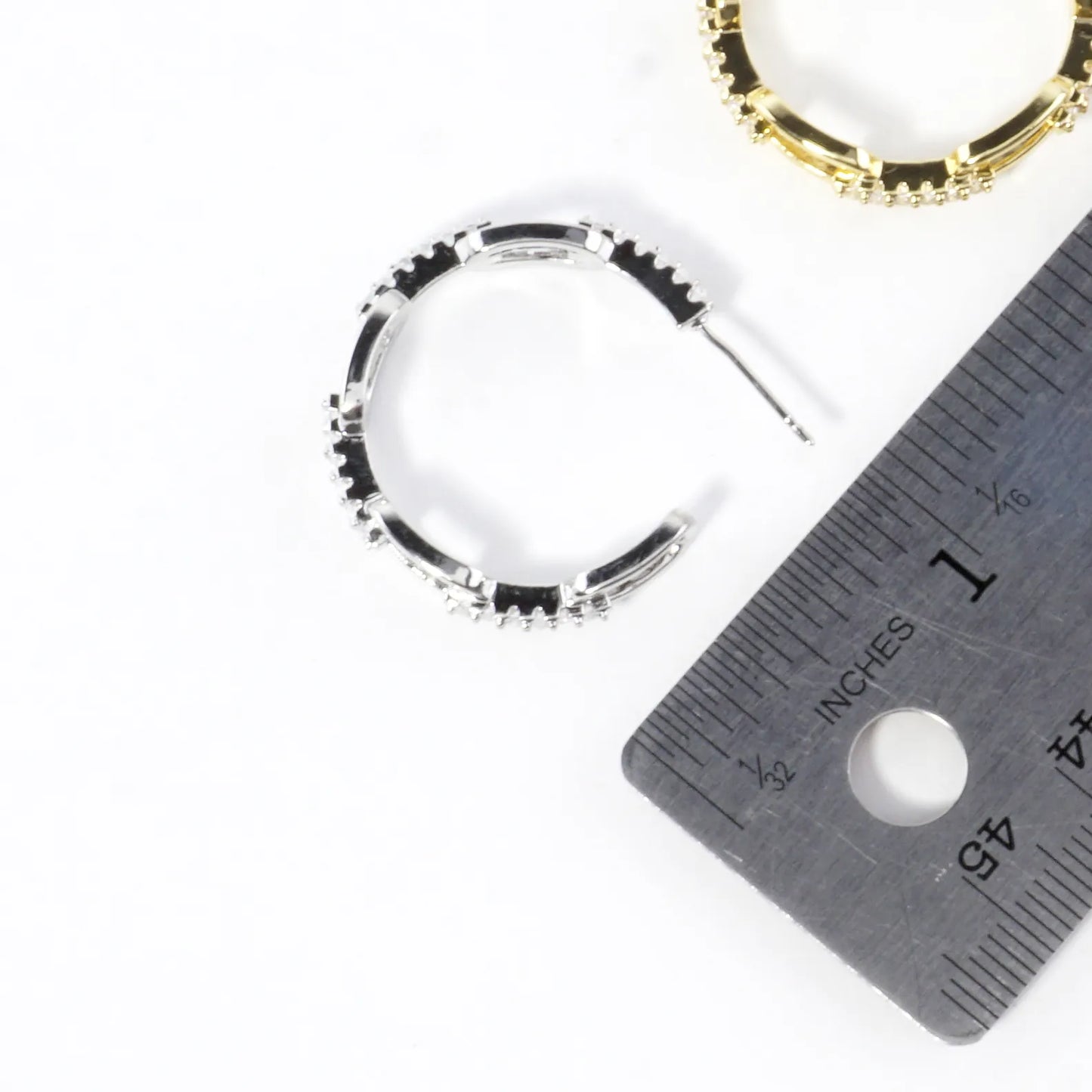 Crystal Pave Chain Link Hoop Earrings