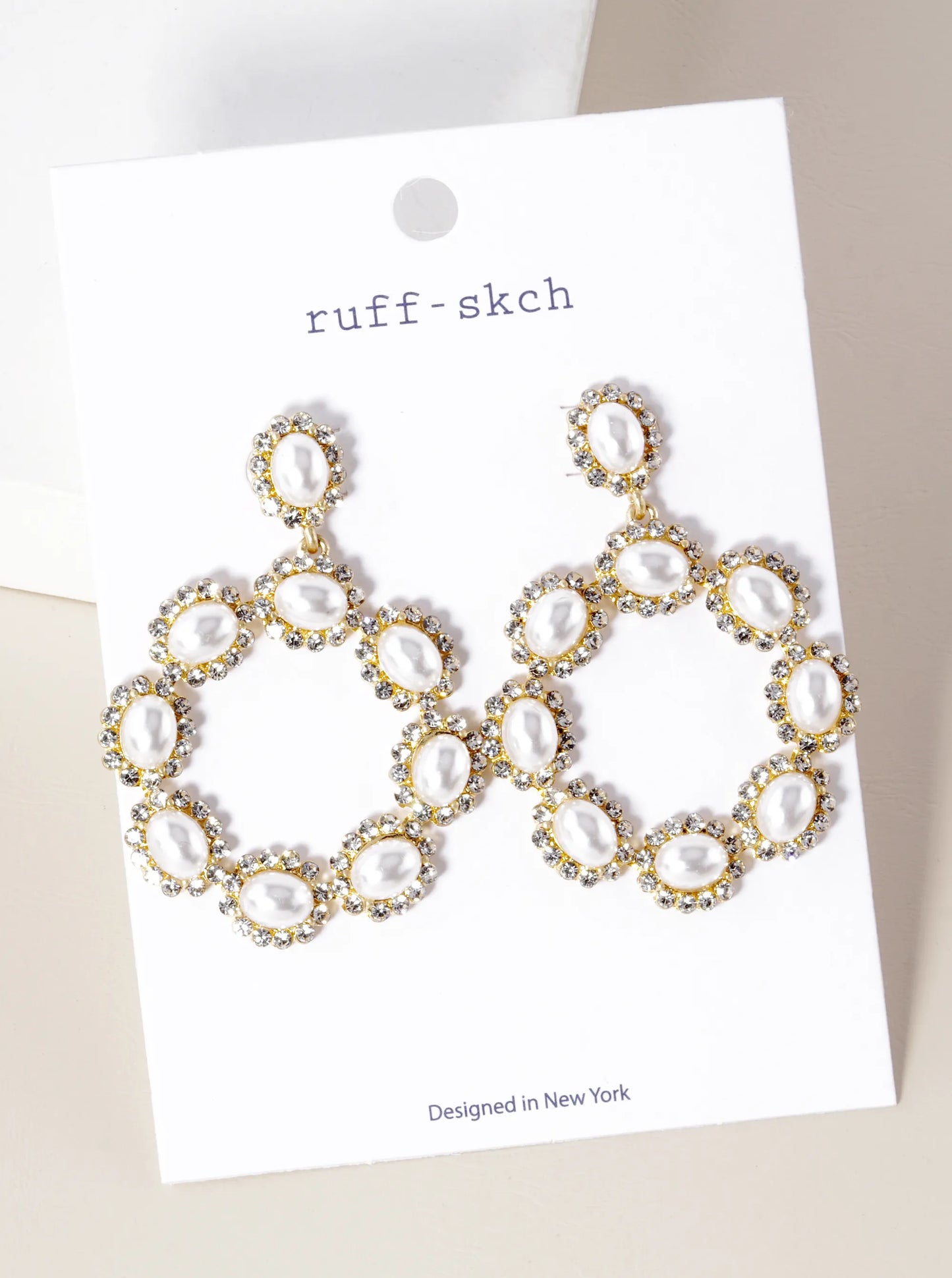 Crystal Pave Circle Drop Statement Earrings
