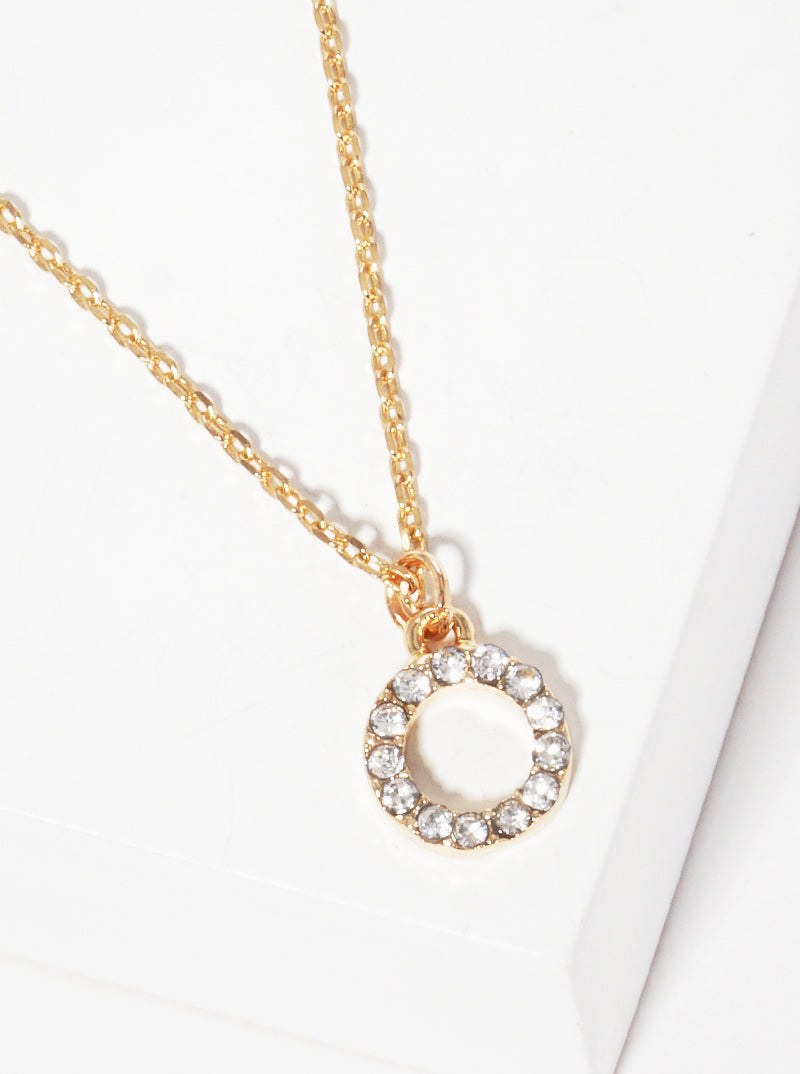 CRYSTAL STONE PAVE CHEVRON PENDANT NECKLACE
