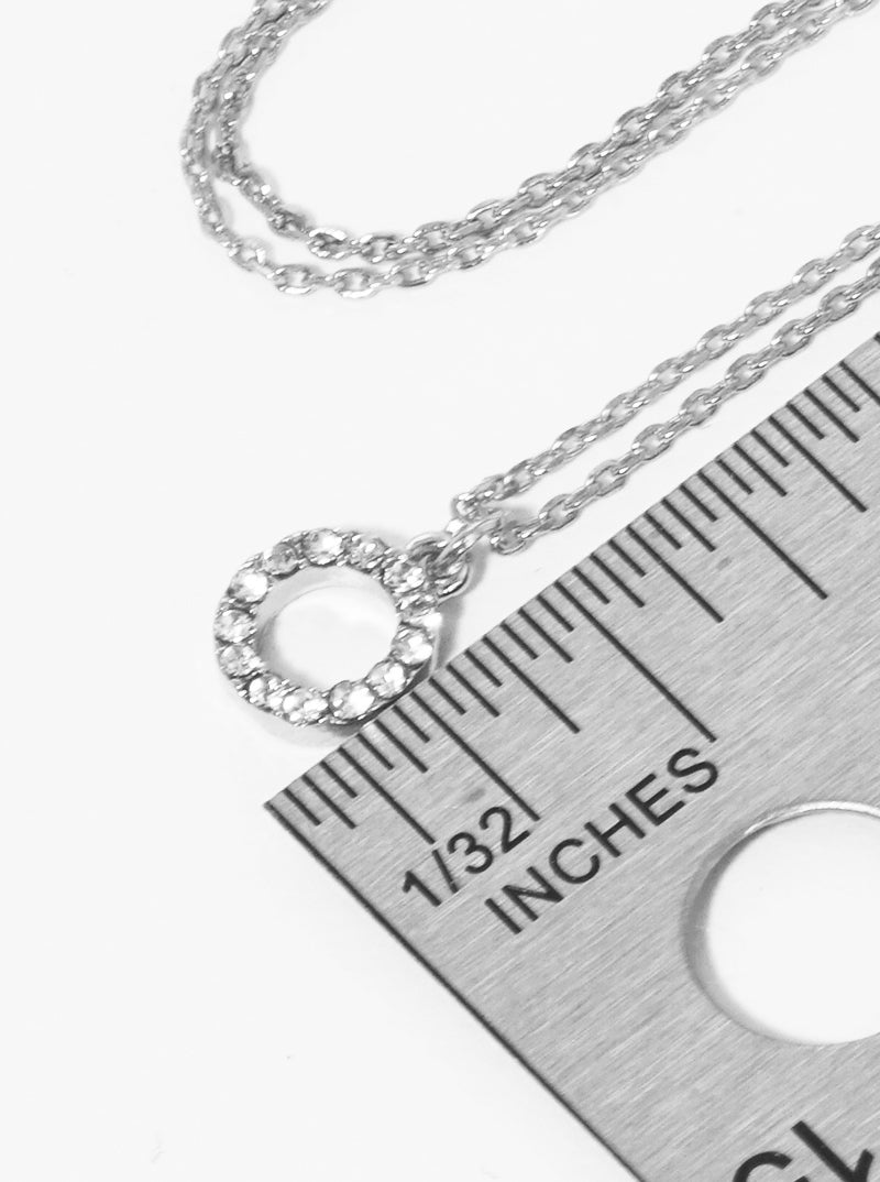Crystal-Pave Circle Pendant Necklace