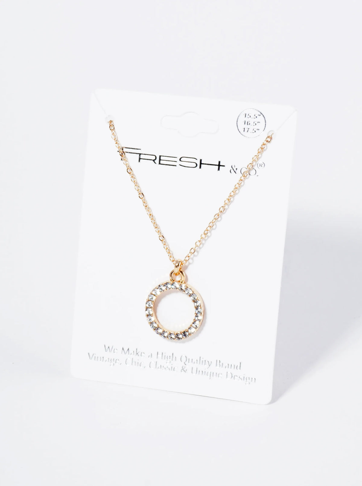 Crystal Pave Circle Pendant Necklace