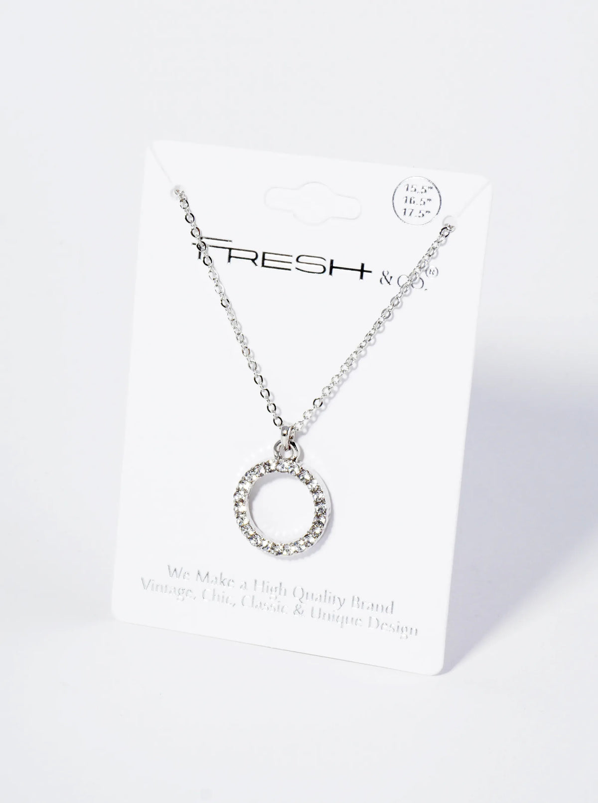 Crystal Pave Circle Pendant Necklace