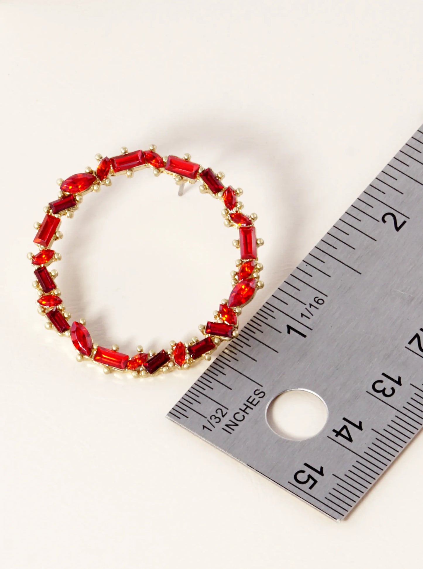 Crystal Pave Circle Post Stud Earrings