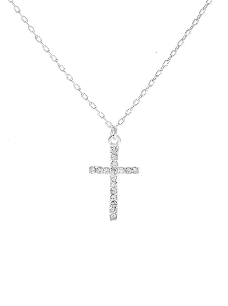Crystal Pave Cross Pendant Necklace