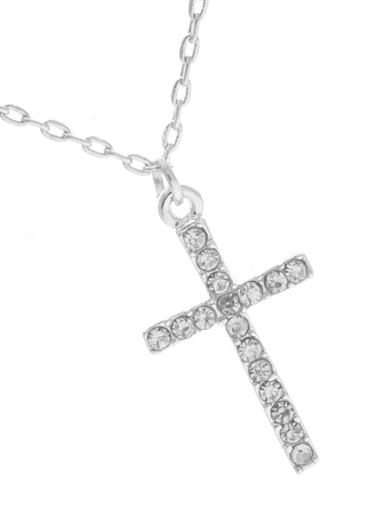 Crystal Pave Cross Pendant Necklace
