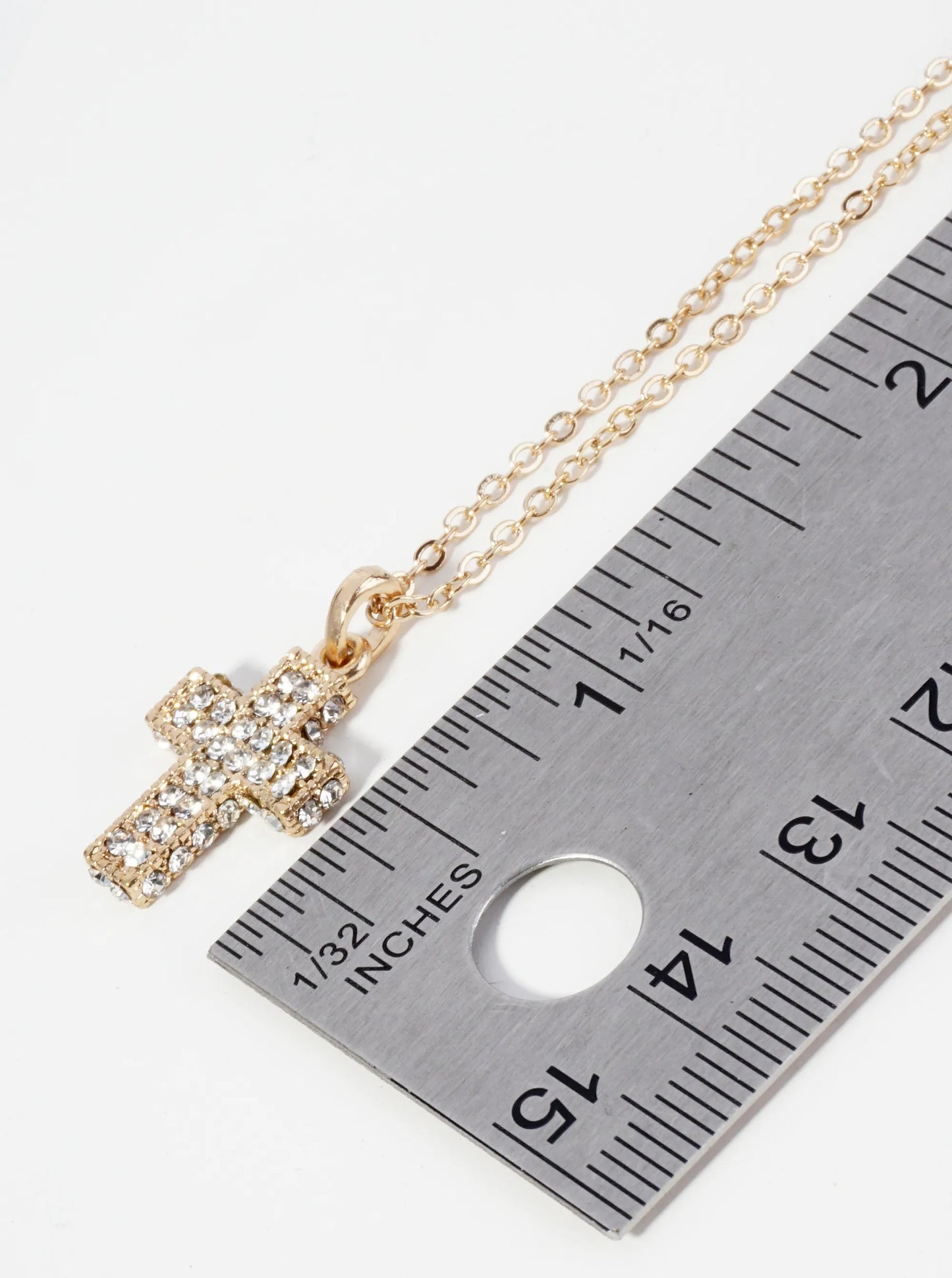 Crystal Pave Cross Pendant Necklace