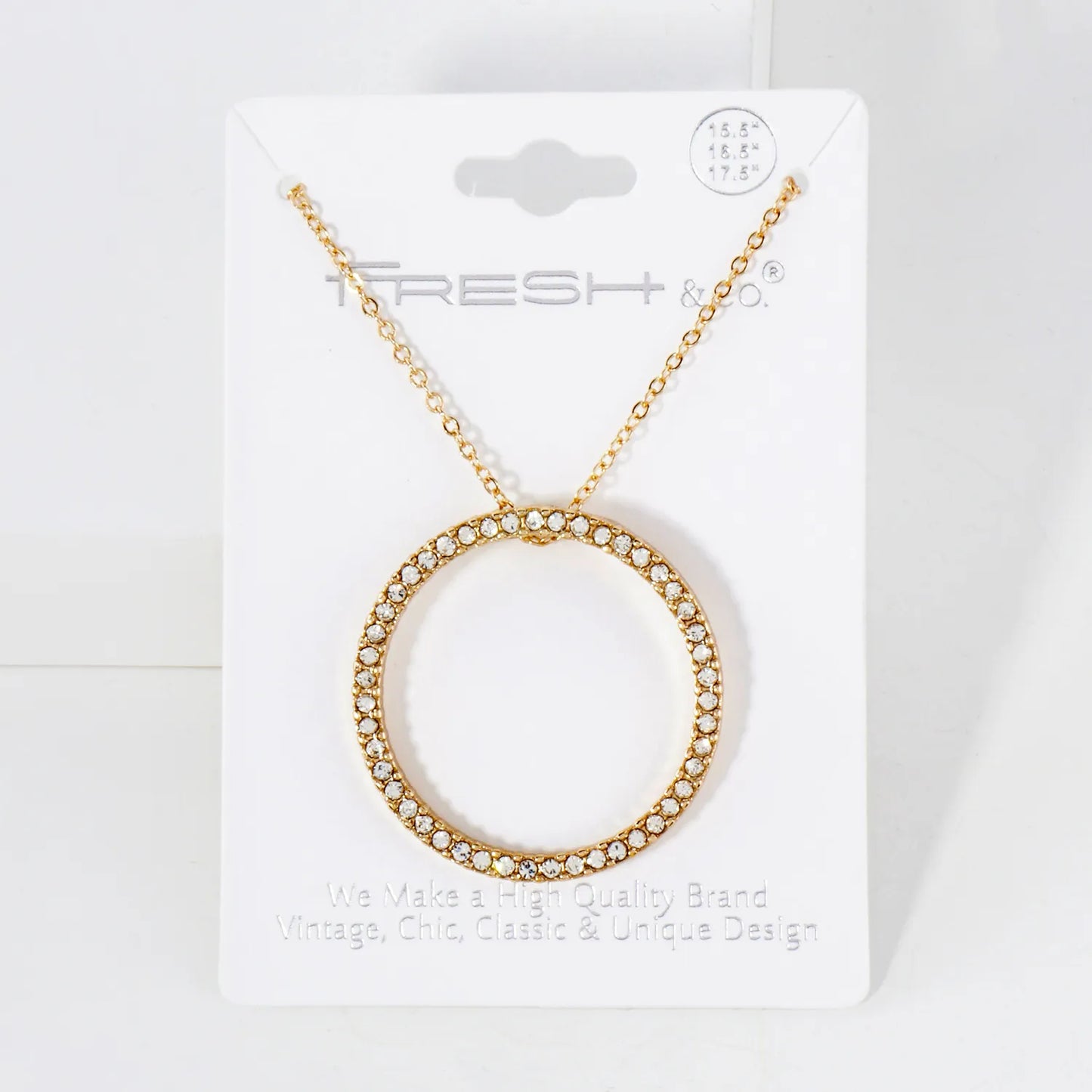 Crystal-Pave Cutout Circle Pendant Necklace