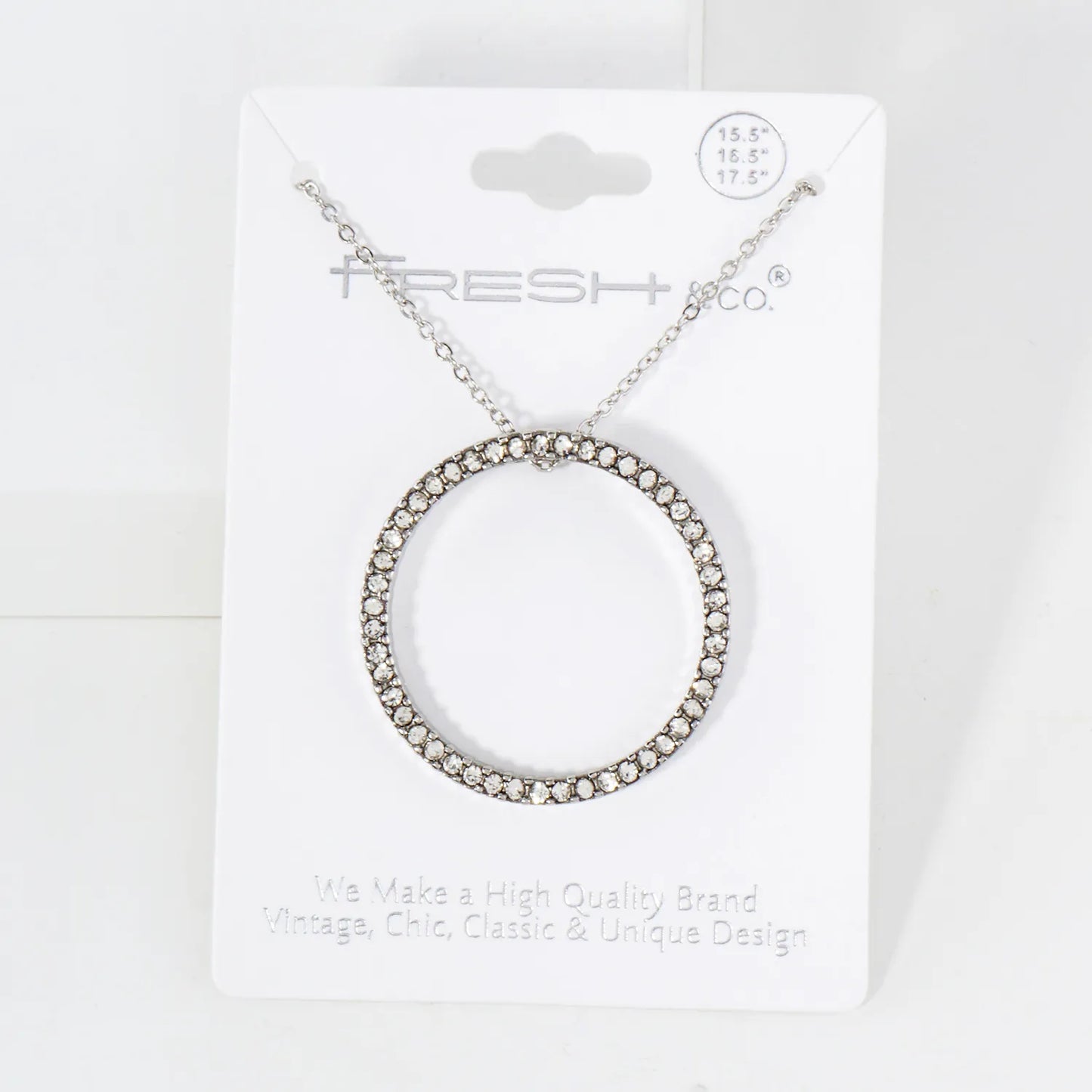 Crystal-Pave Cutout Circle Pendant Necklace