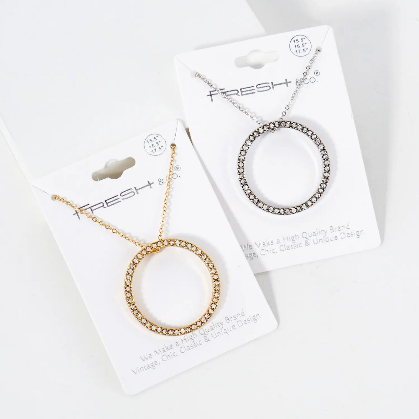 Crystal-Pave Cutout Circle Pendant Necklace