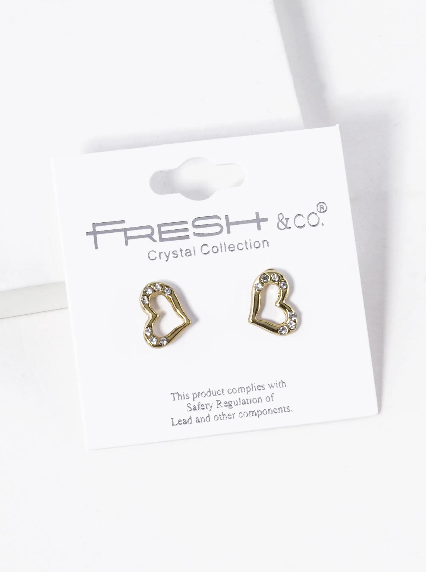 Crystal Pave Dainty 11mm Heart Stud Earrings