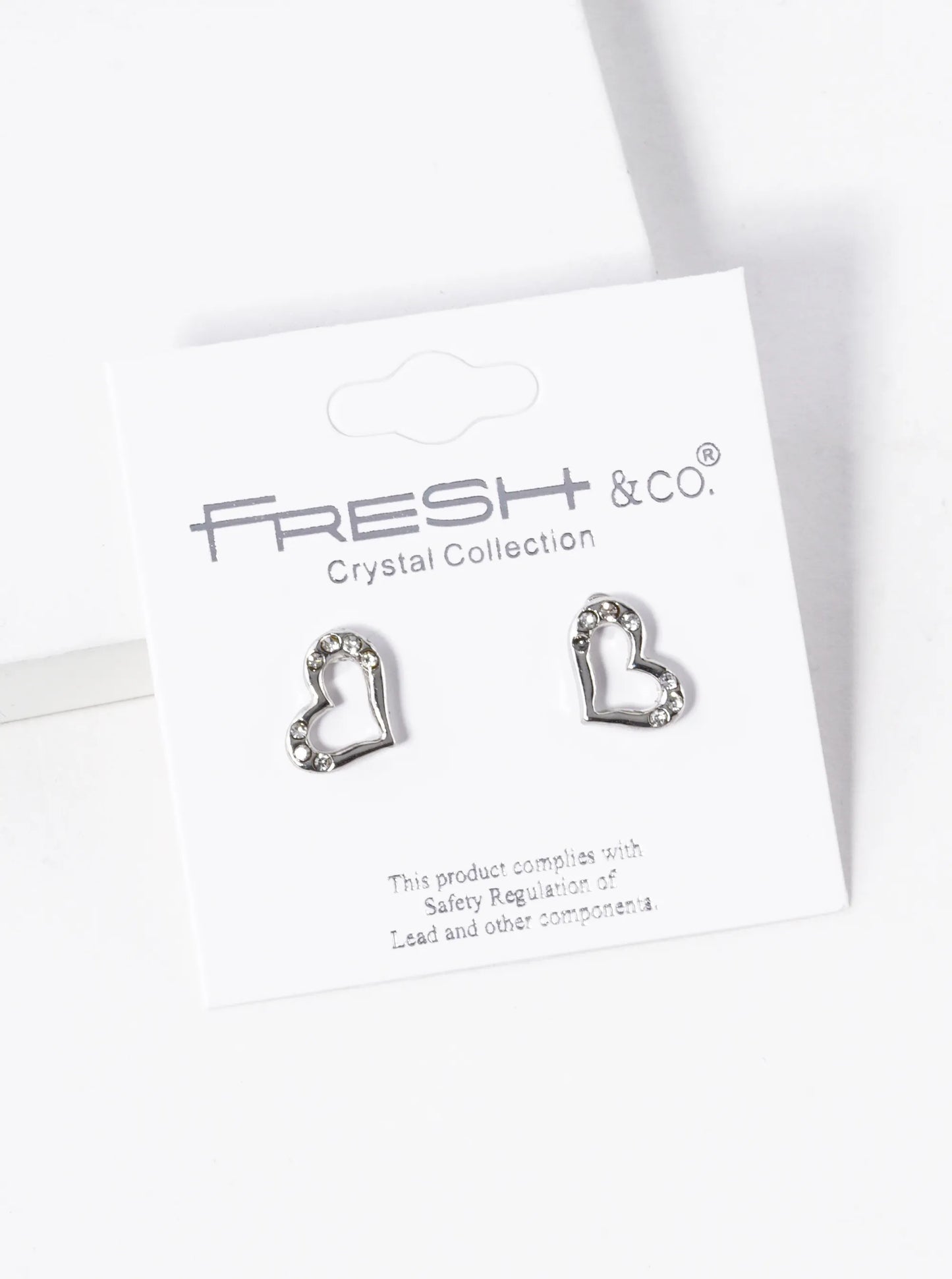 Crystal Pave Dainty 11mm Heart Stud Earrings
