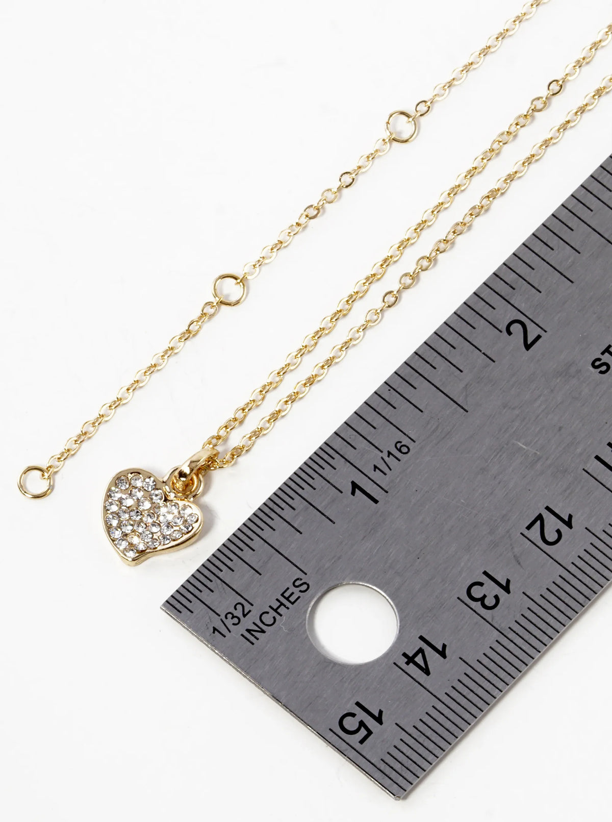Crystal Pave Dainty Heart Pendant Necklace