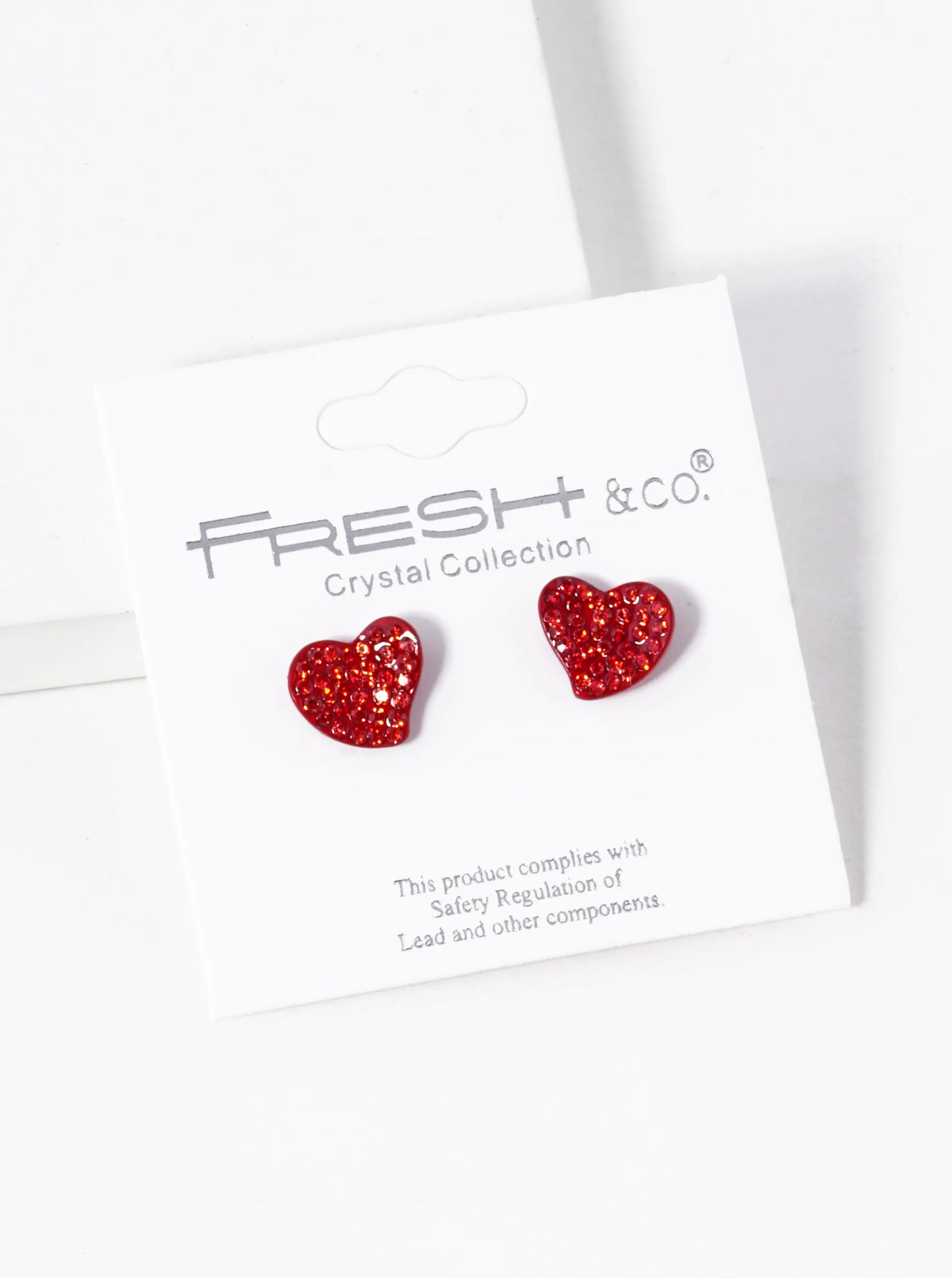 Crystal Pave Dainty Heart Stud Earrings