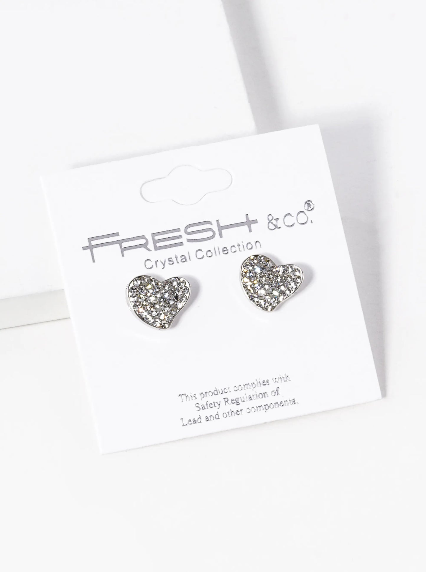Crystal Pave Dainty Heart Stud Earrings