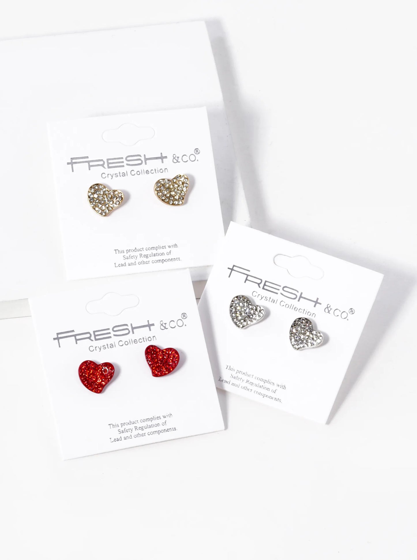 Crystal Pave Dainty Heart Stud Earrings